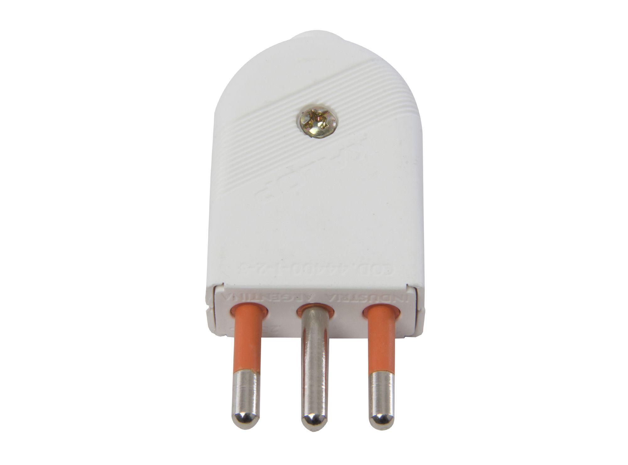 Enchufe macho súper 3 patas 10 amp blanco Kalop-2