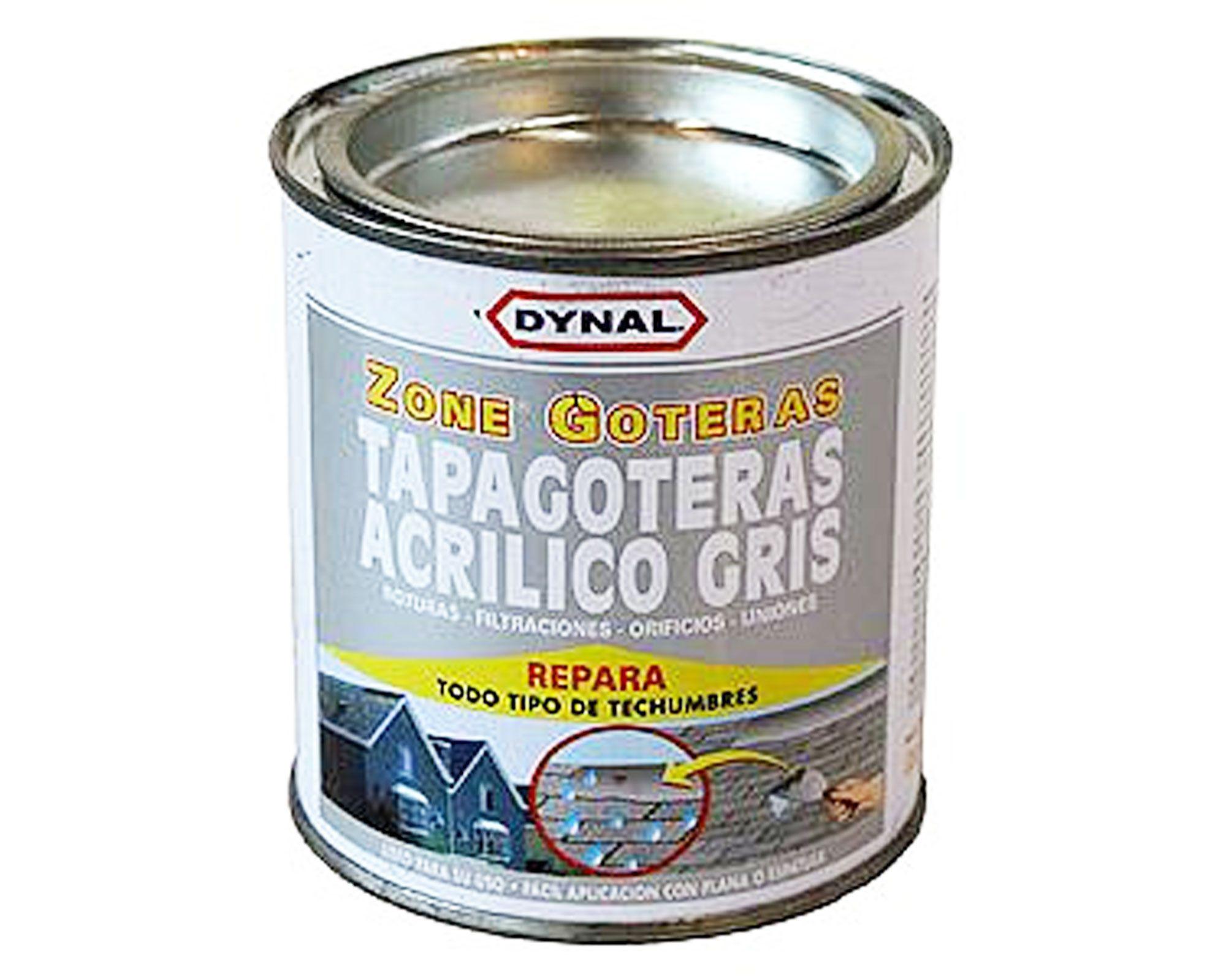 Tapagoteras acrílico 1/8 galón Zone goteras gris Dynal-0
