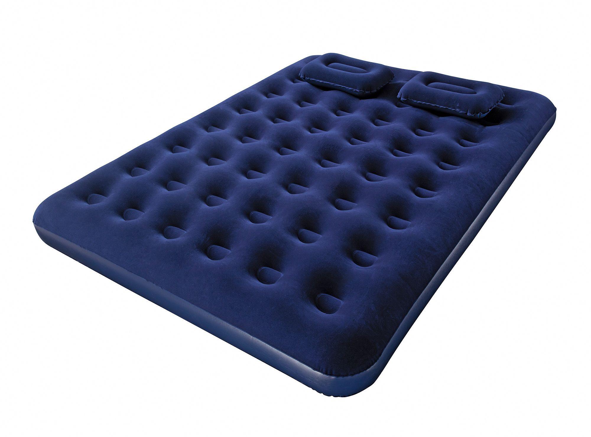 Colchón inflable doble 203x152x22 cm + inflador + 2 almohadas Bestway-0