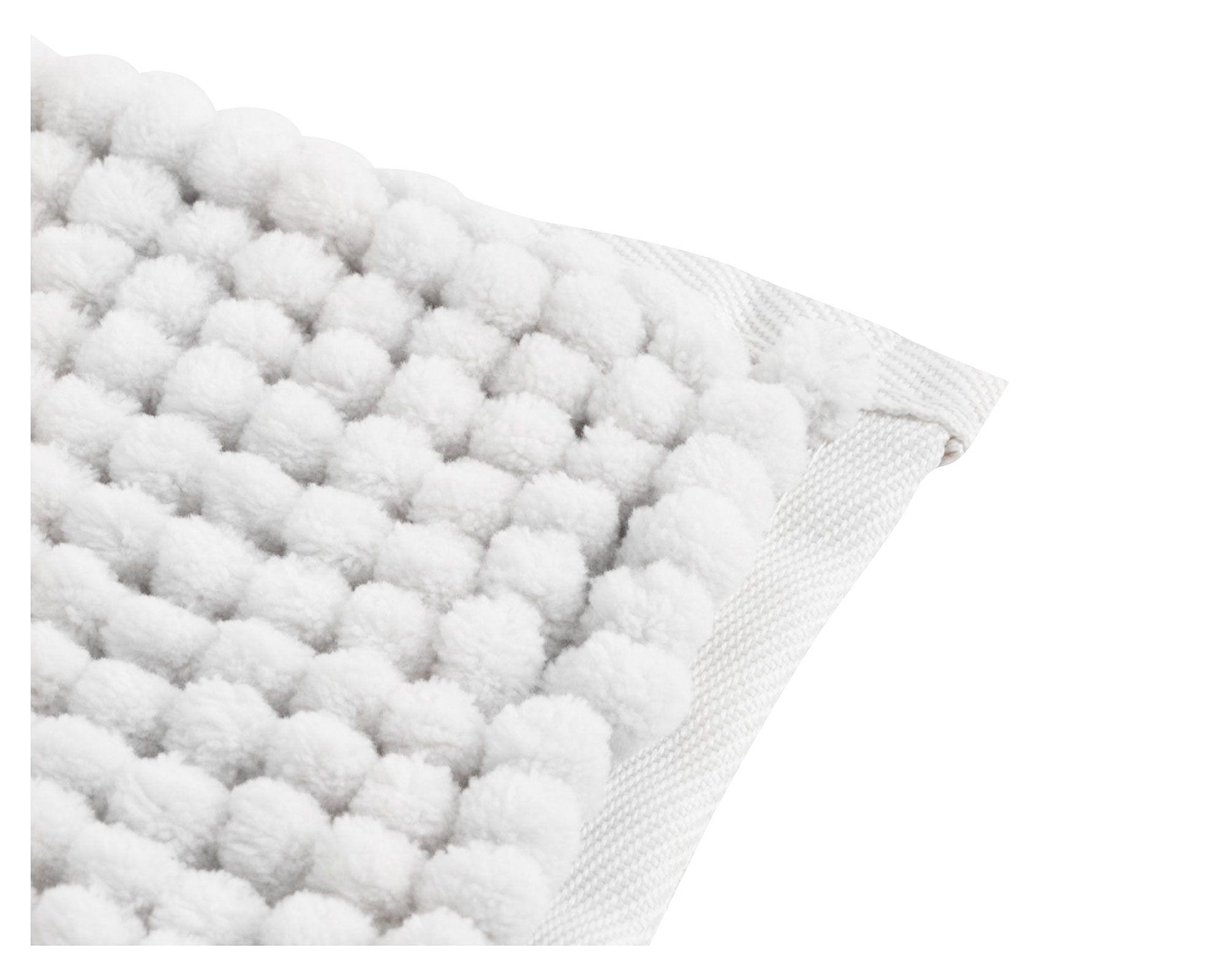 Piso baño 60x40 cm shaggy antideslizante blanco Cotidiana-2