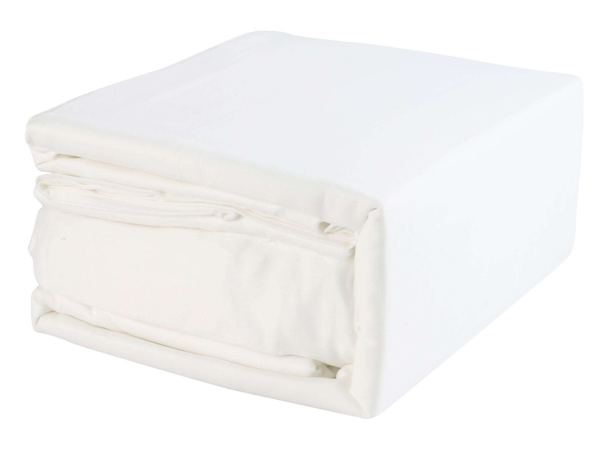 Juego sábanas king 220H liso blanco Cotidiana-3