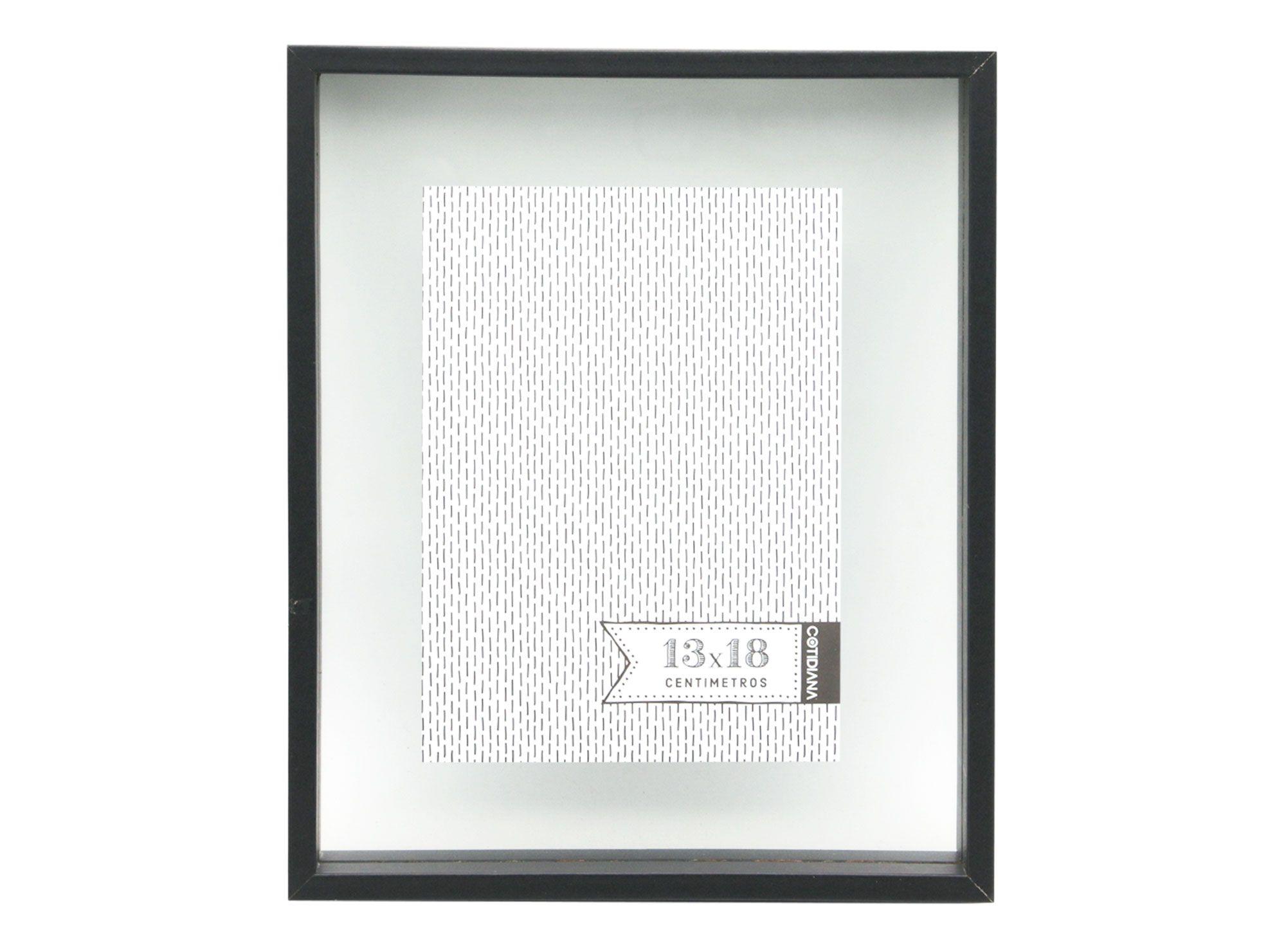Marco 28x23 cm flotante negro Cotidiana.-0