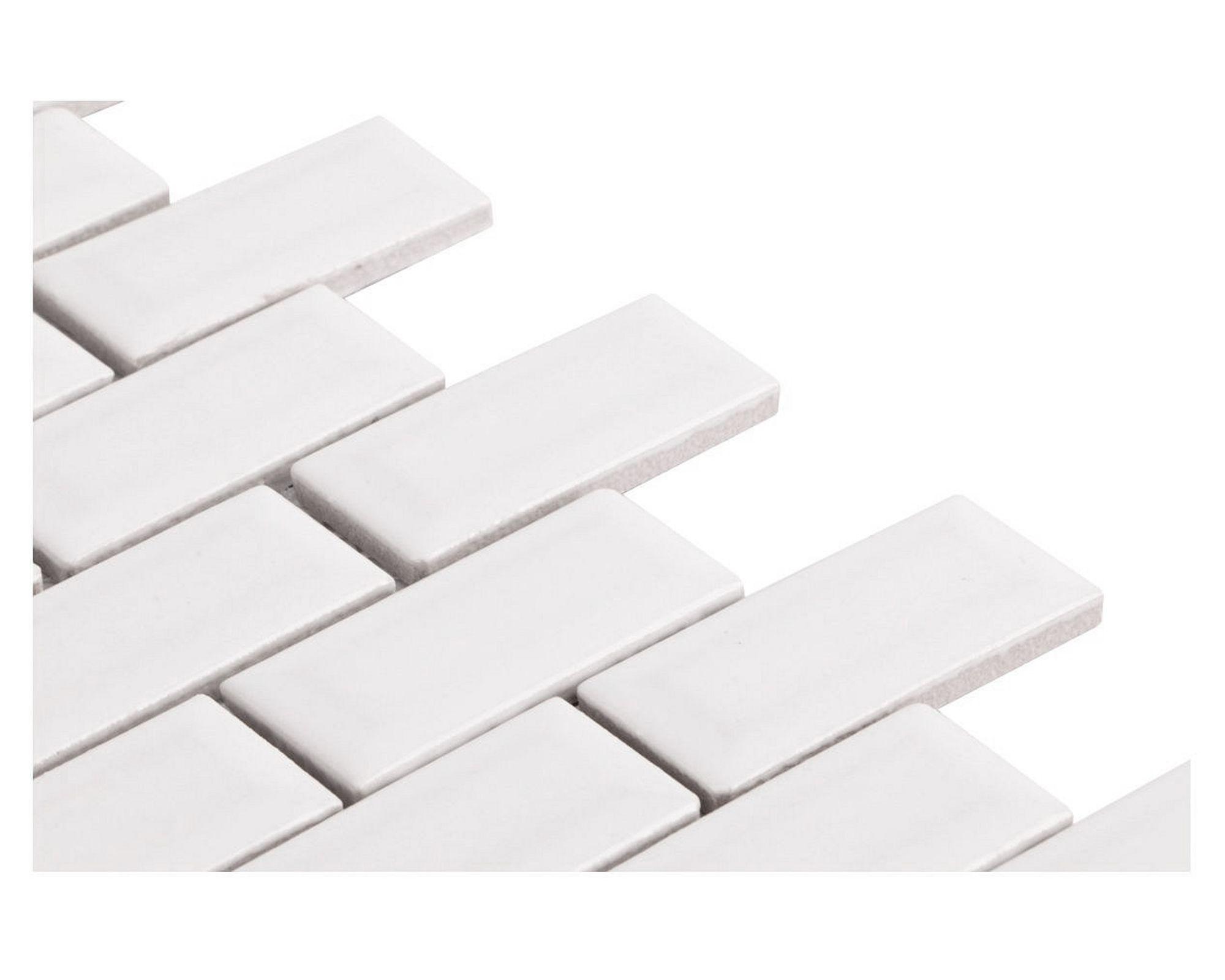 Malla cerámica 30x30 cm biselado blanco Norglas-3