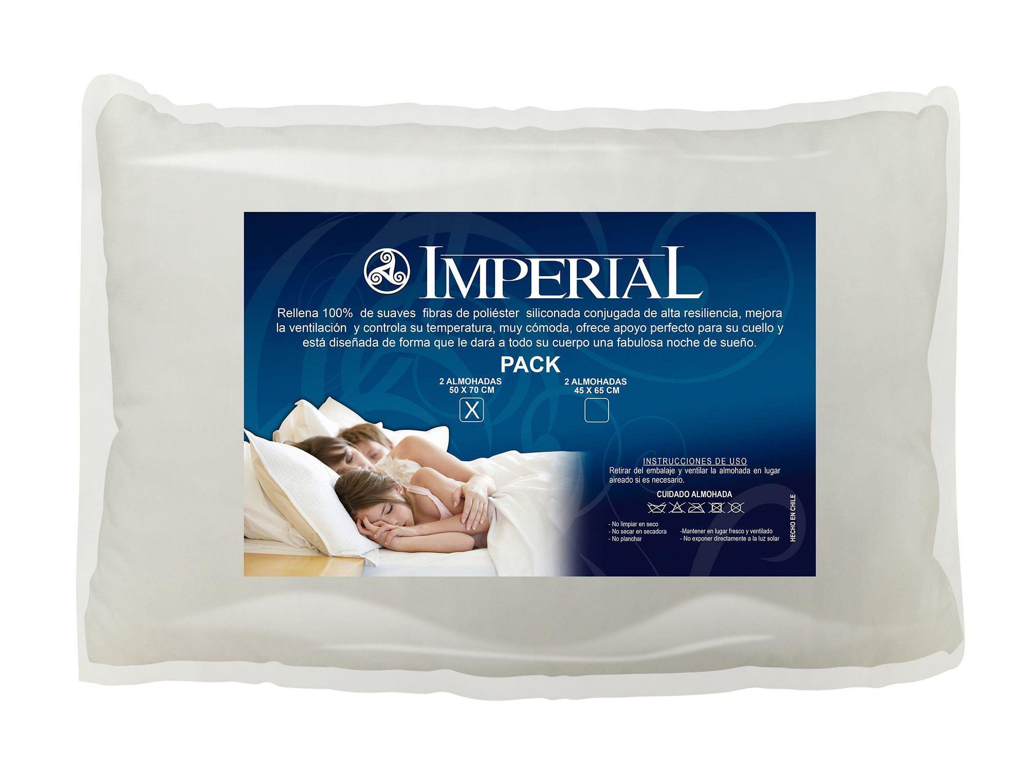 Pack almohadas 50 x 70 cm fibra poliéster imperial soft Celta-0