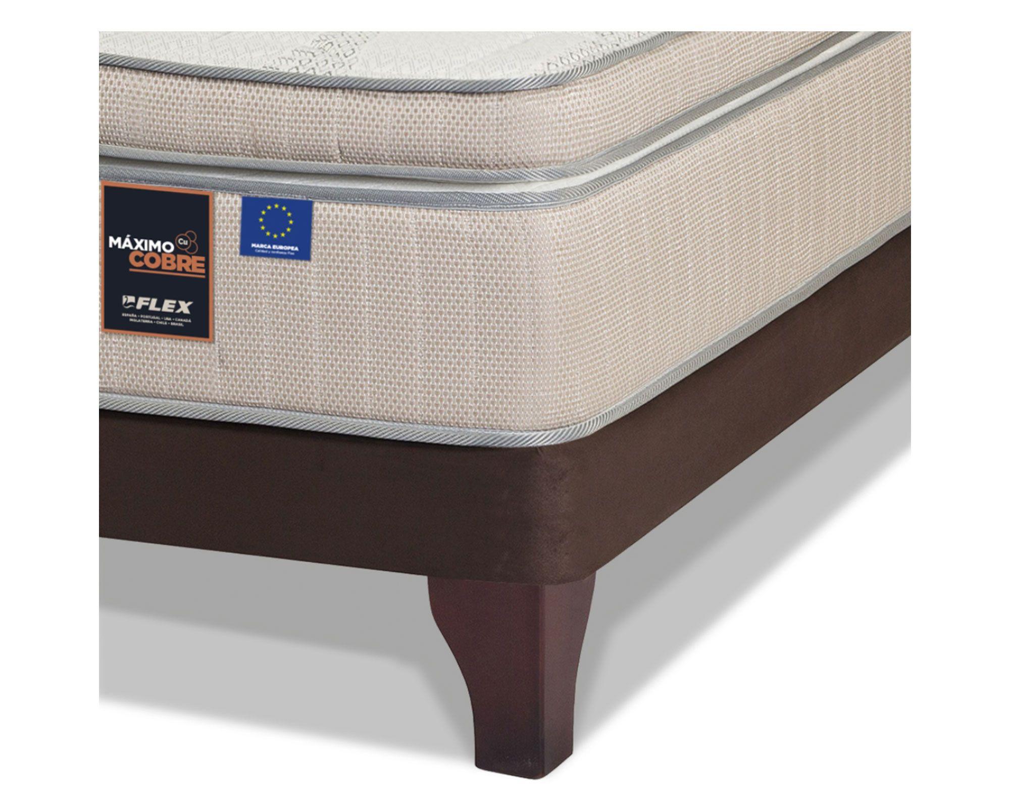 Cama europea 2 plaza Máximo Cobre + set muebles Colonia-2
