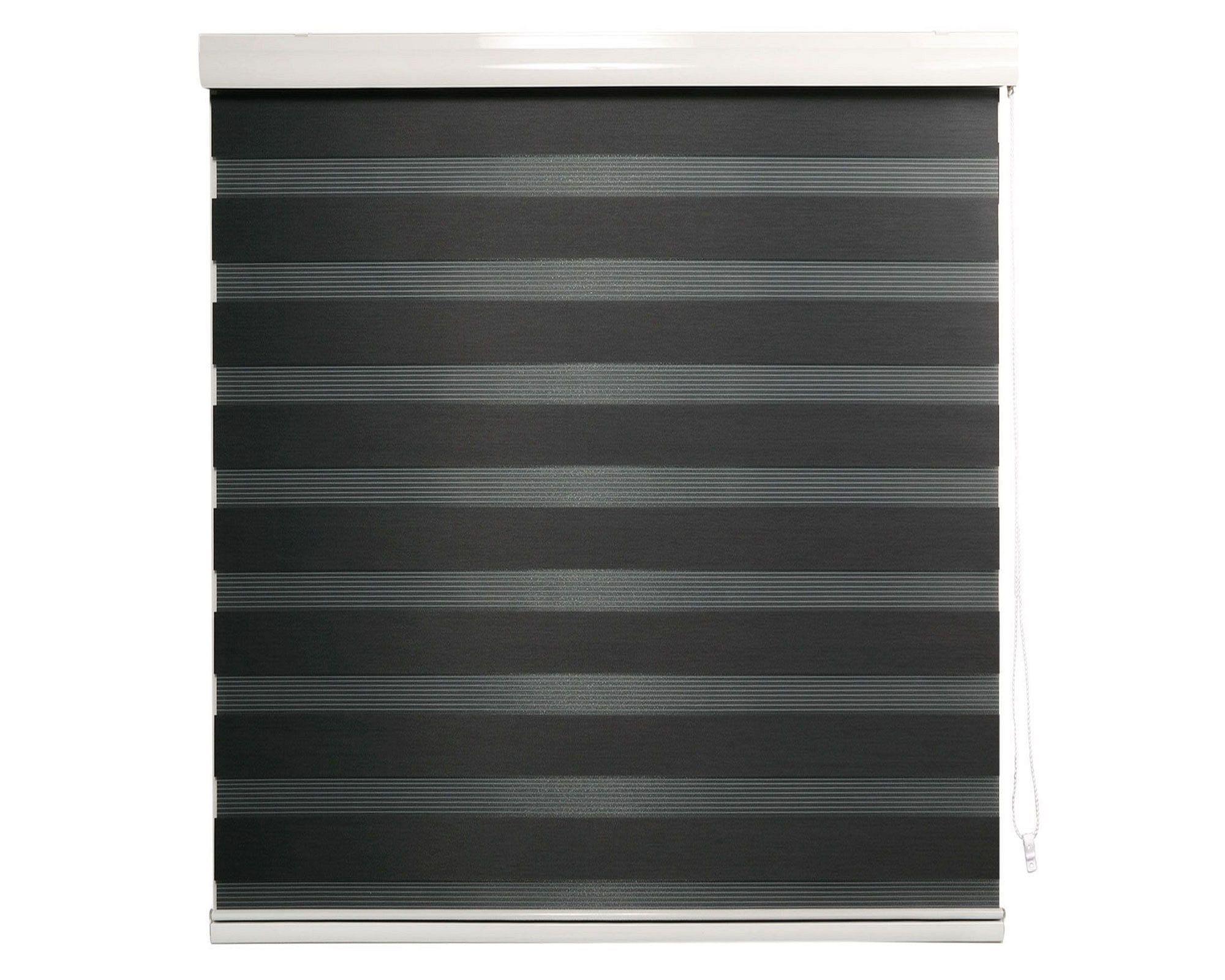 Cortina roller zebra 180x165 cm gris oscuro Cotidiana-1