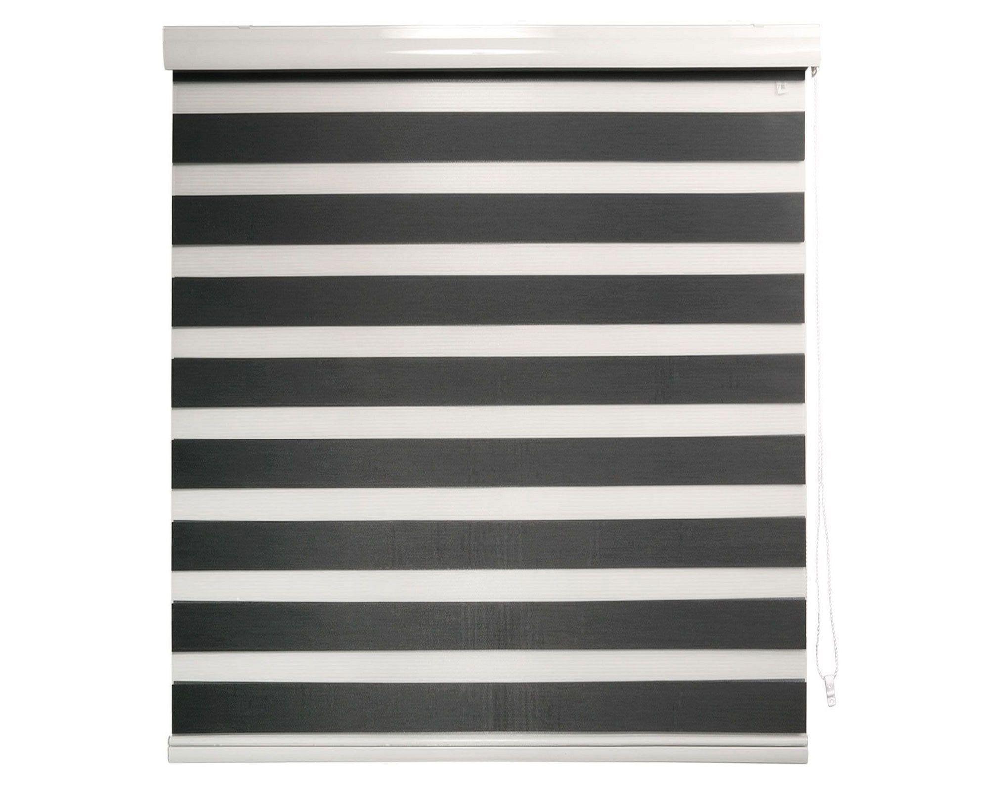 Cortina roller zebra 180x165 cm gris oscuro Cotidiana-0