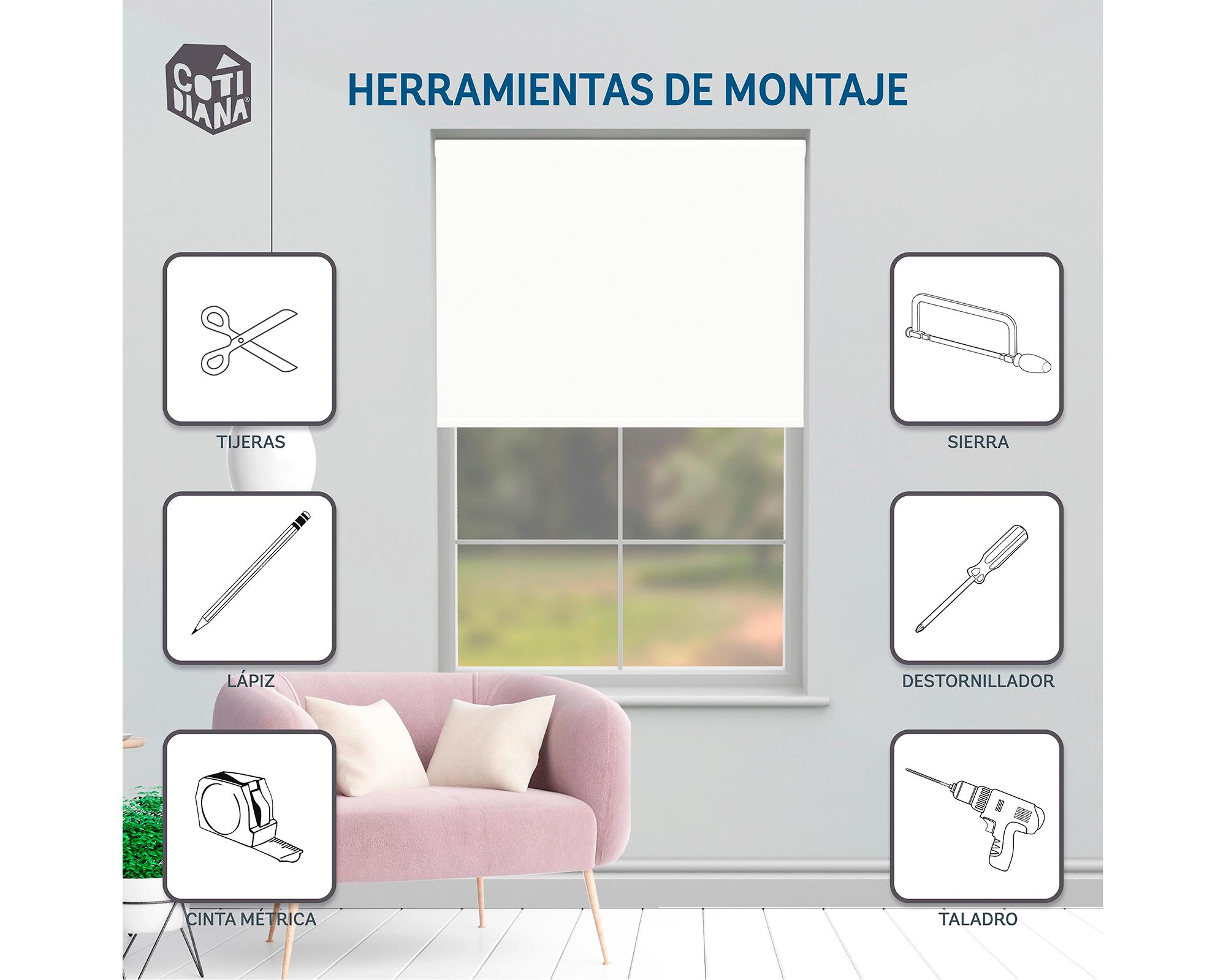 Cortina roller blackout 160x250 cm blanco Cotidiana-12