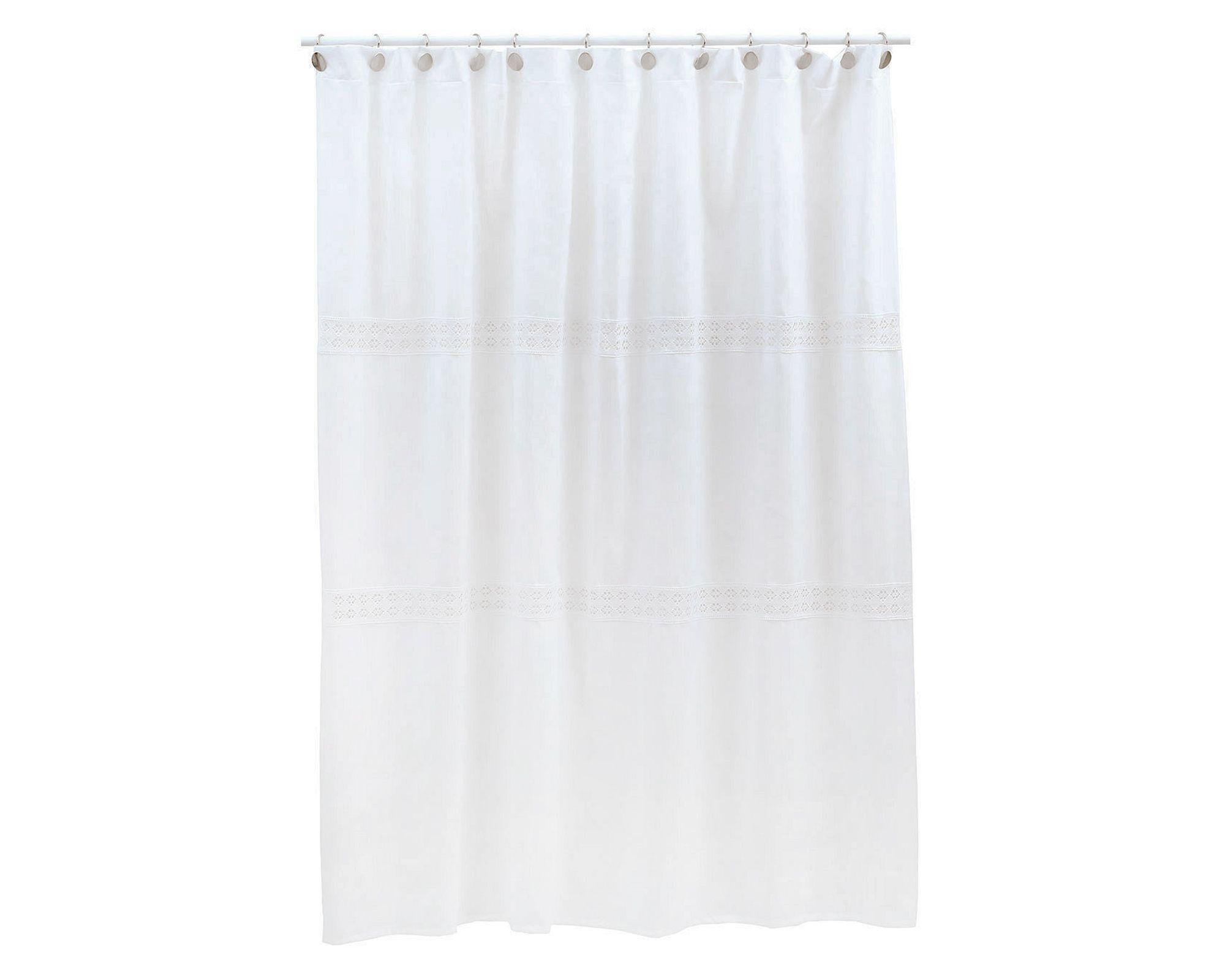 Cortina baño 180x180 cm bolillo blanco Cotidiana-4