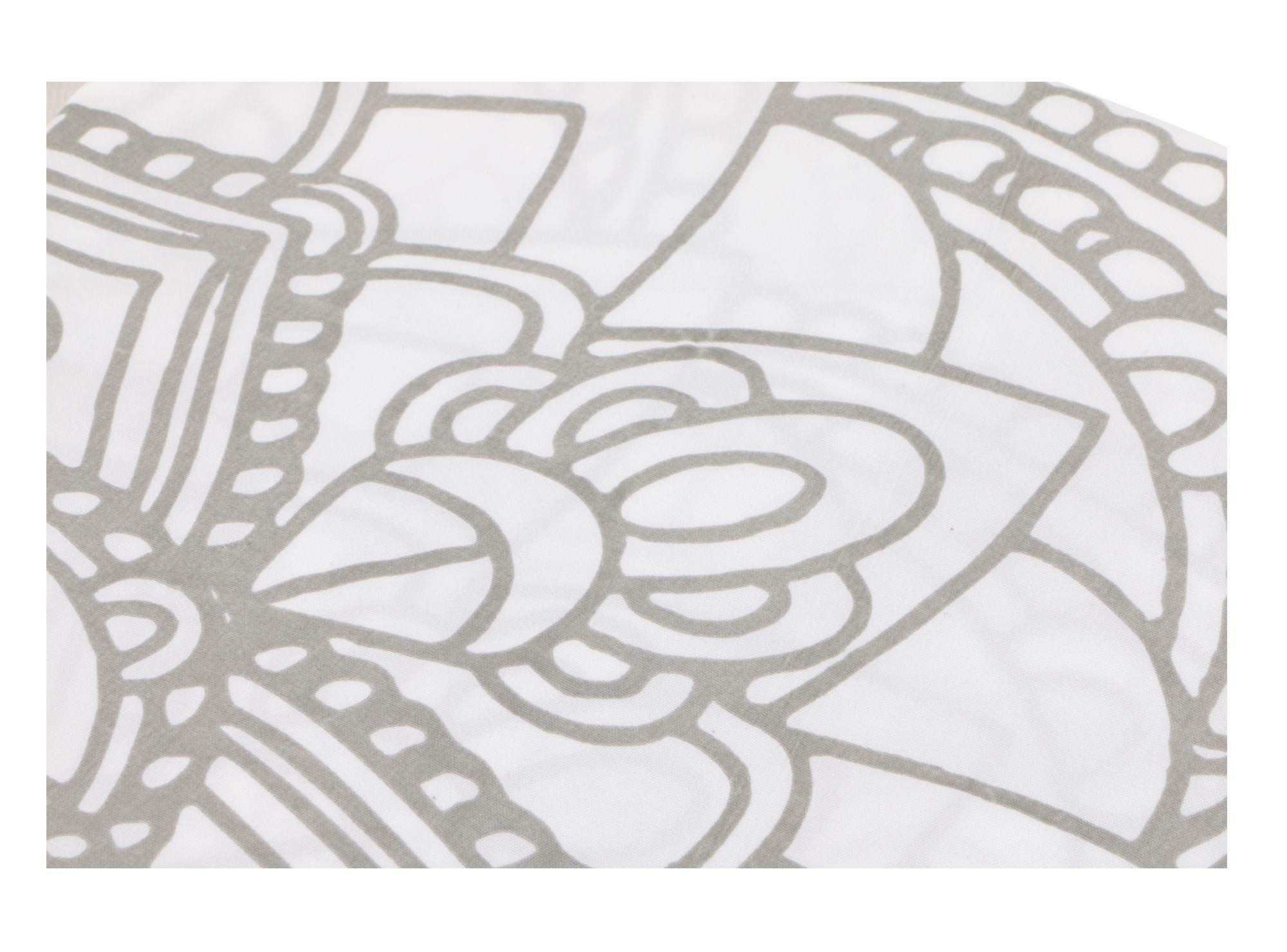 Cortina baño 180x180 cm mandala gris/blanco Cotidiana-3