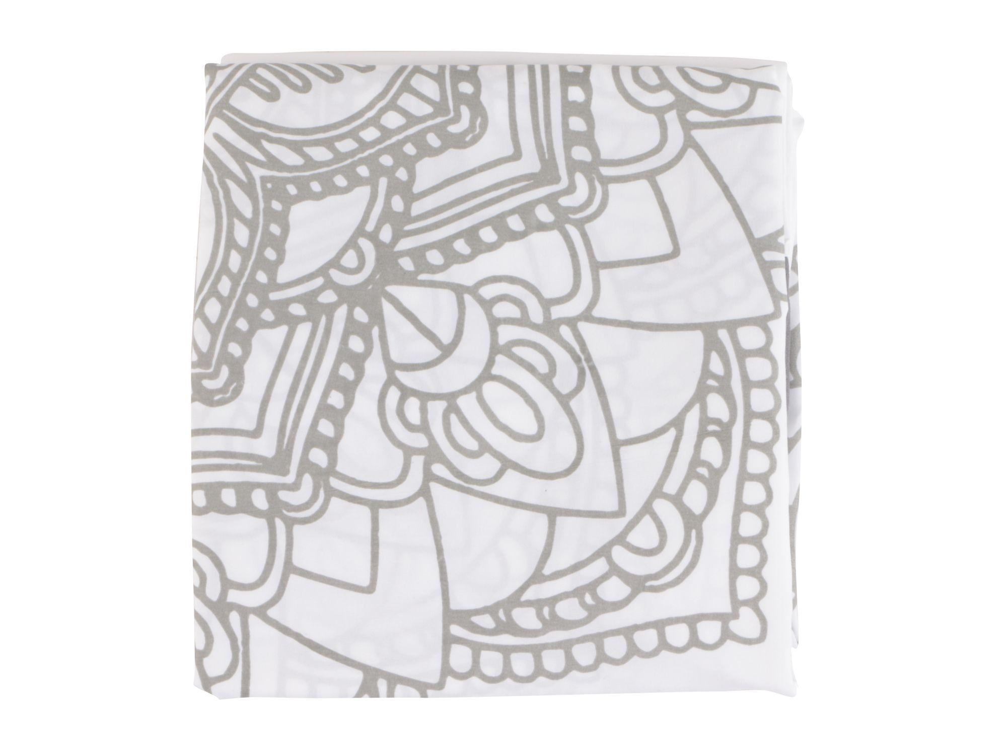 Cortina baño 180x180 cm mandala gris/blanco Cotidiana-1