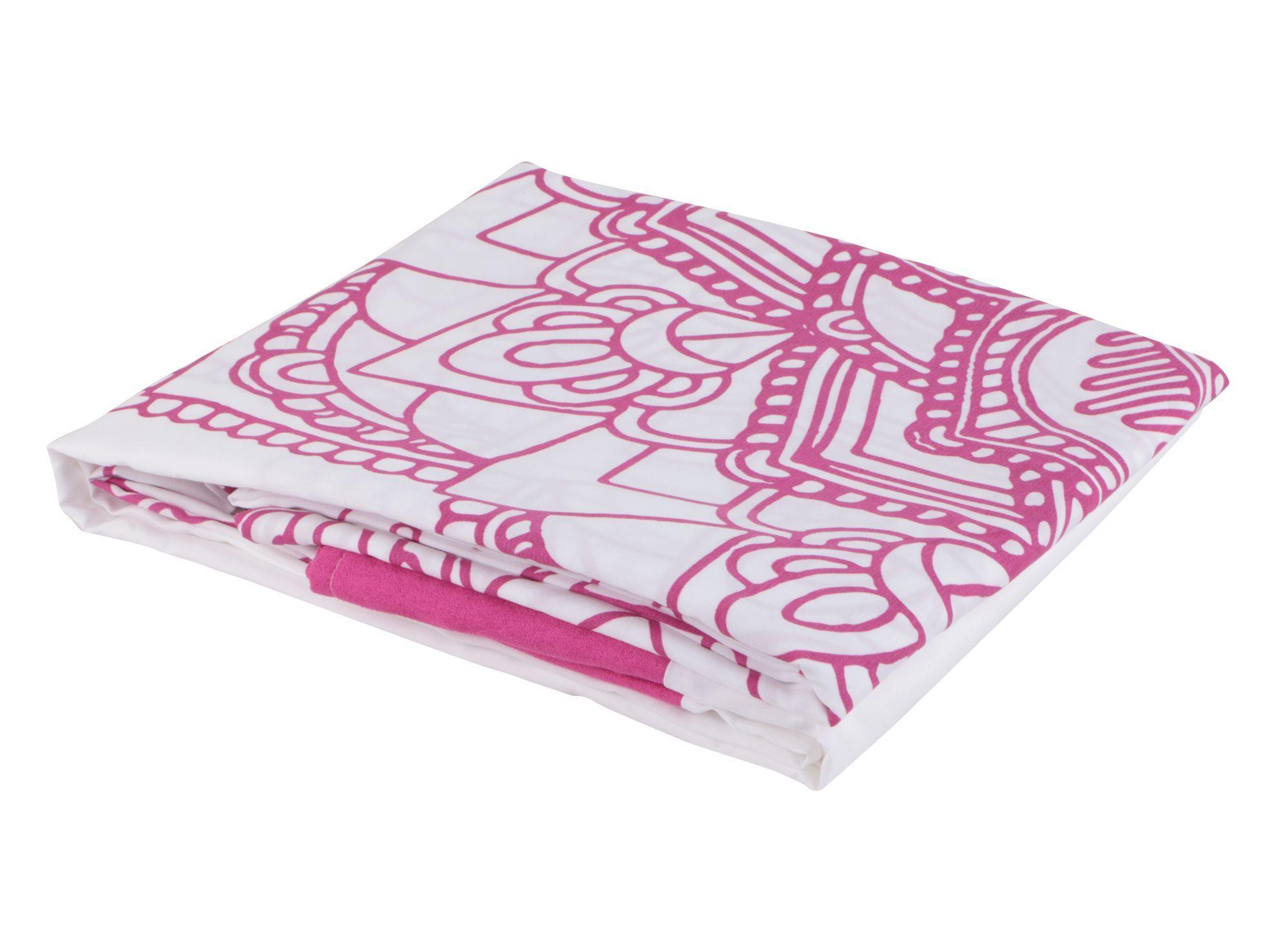 Cortina baño 180x180 cm mandala fucsia/blanco Cotidiana-2