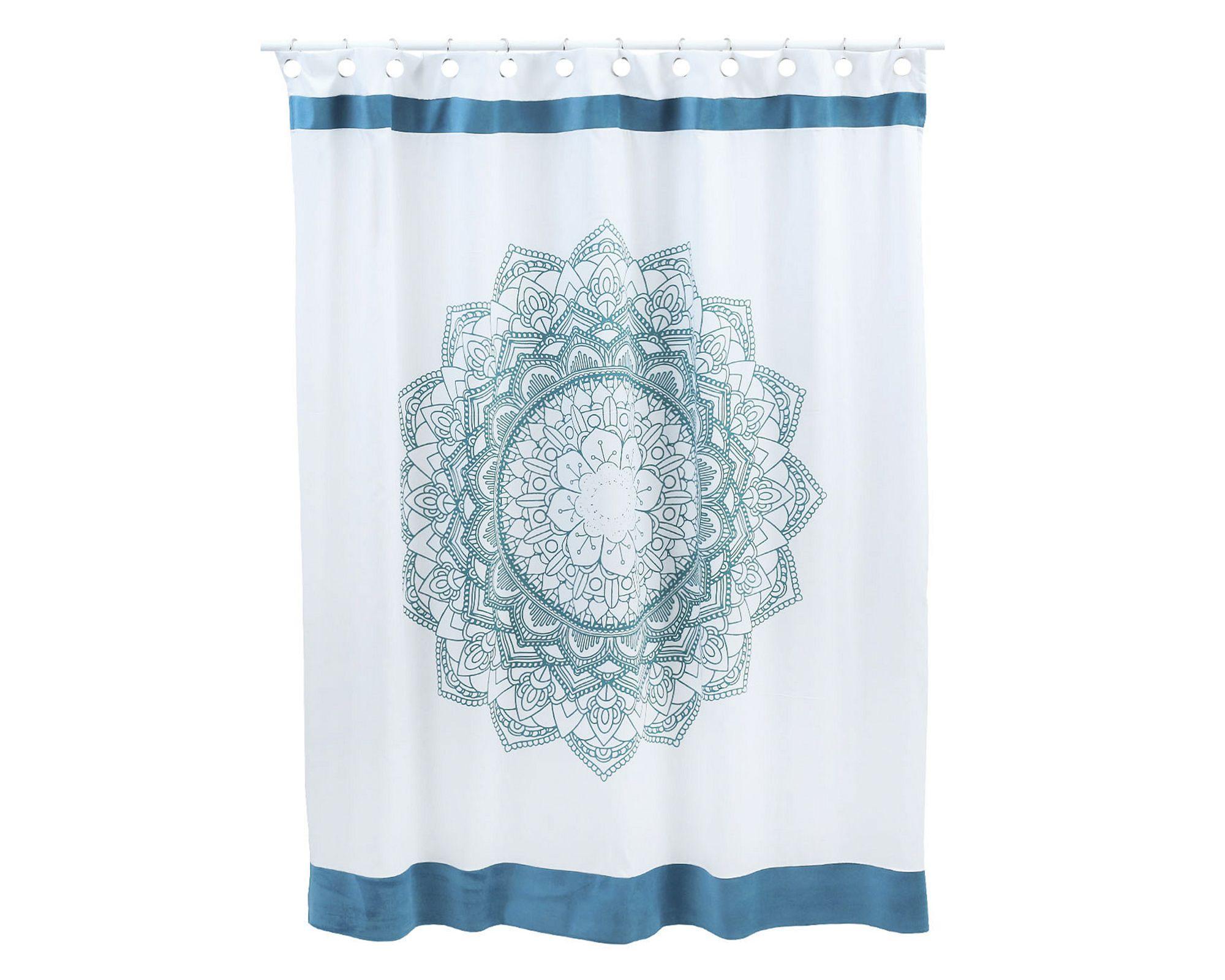 Cortina baño 180x180 cm mandala turquesa Cotidiana-0