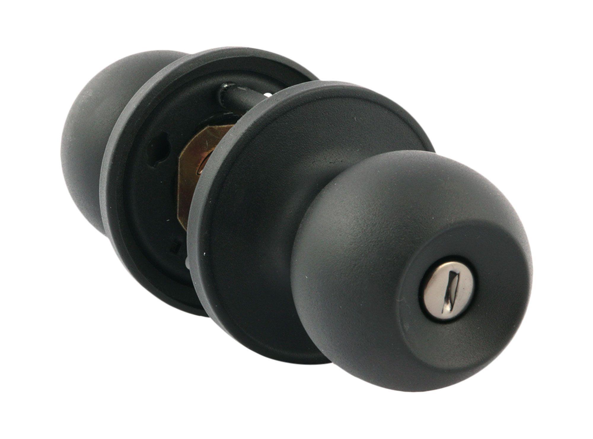 Cerradura pomo dormitorio/baño bola negro Arnik-2