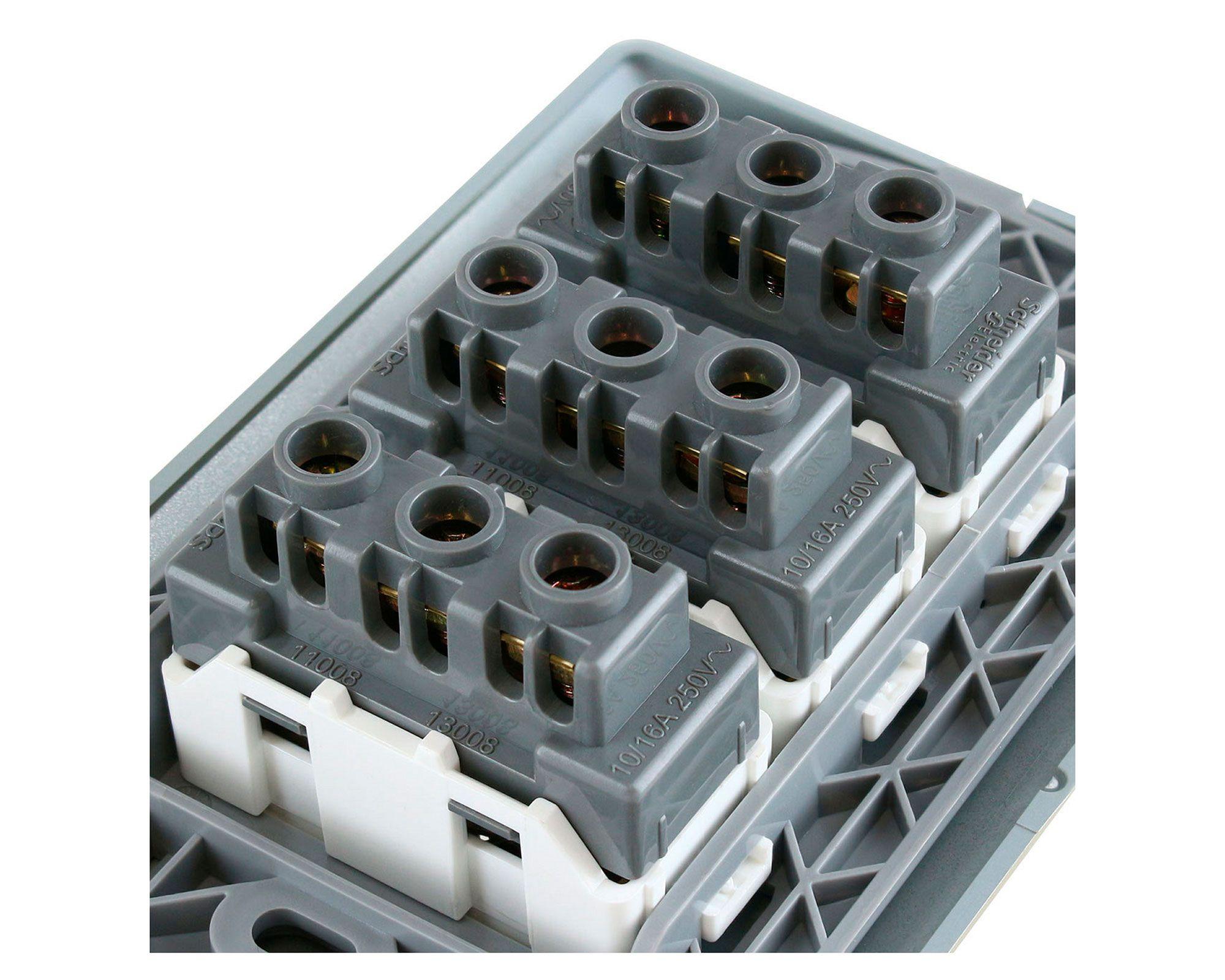 Placa armada tomacorriente 10A 2P+T Génesis millan Schneider-4