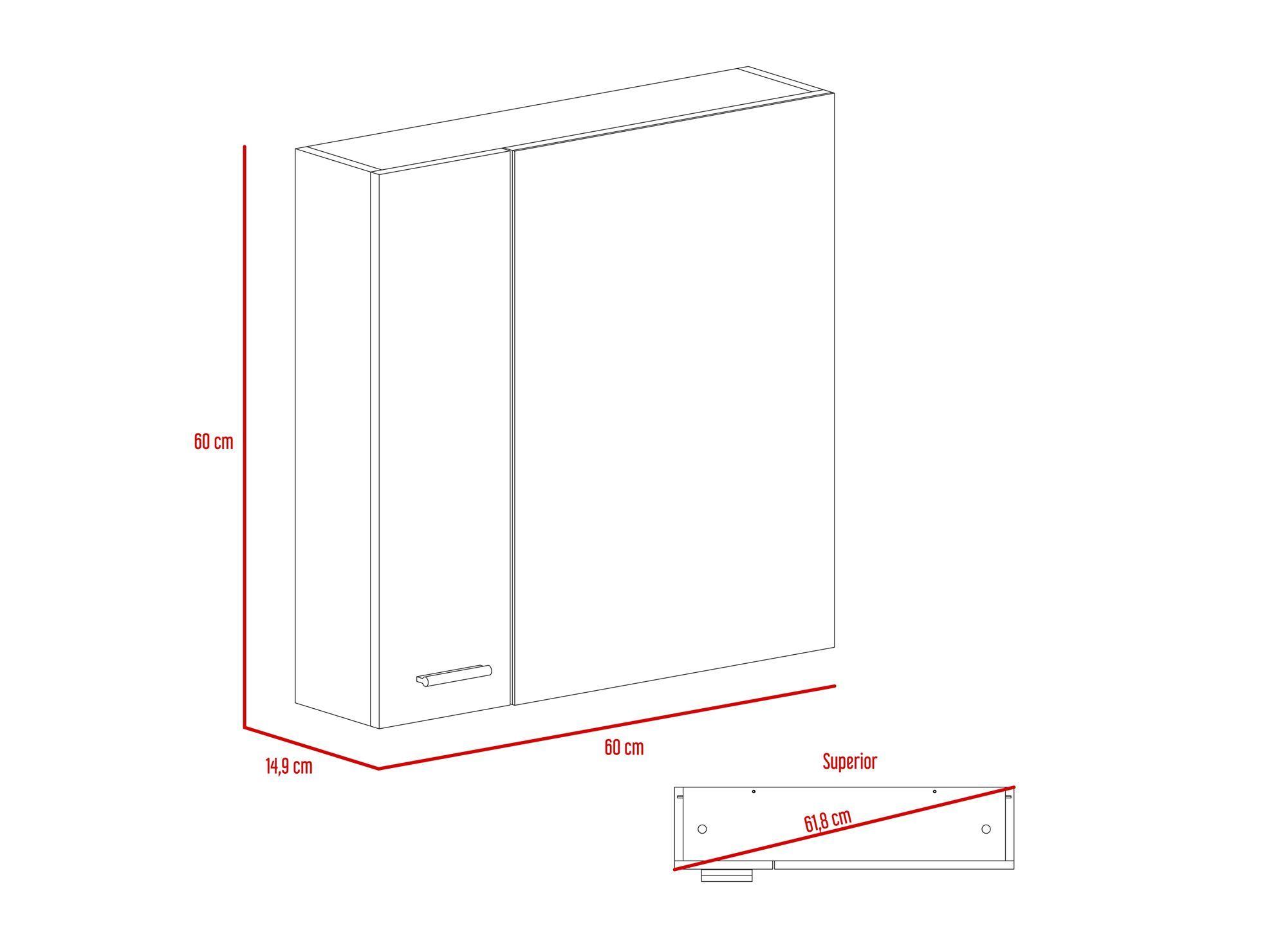 Gabinete espejo 60x60x14,9 cm Barcelona miel TuHome-5