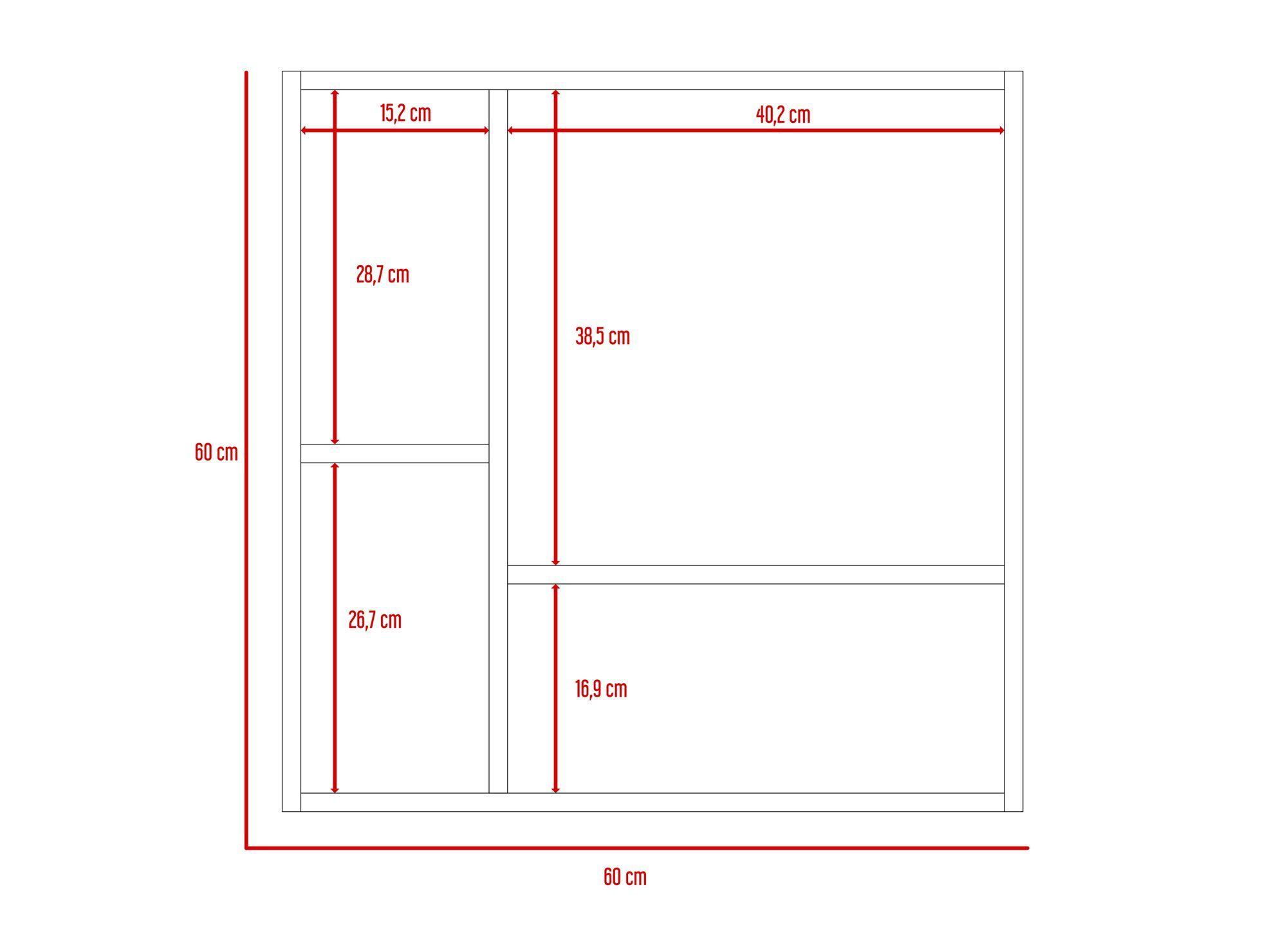 Gabinete espejo 60x60x14,9 cm Barcelona miel TuHome-4
