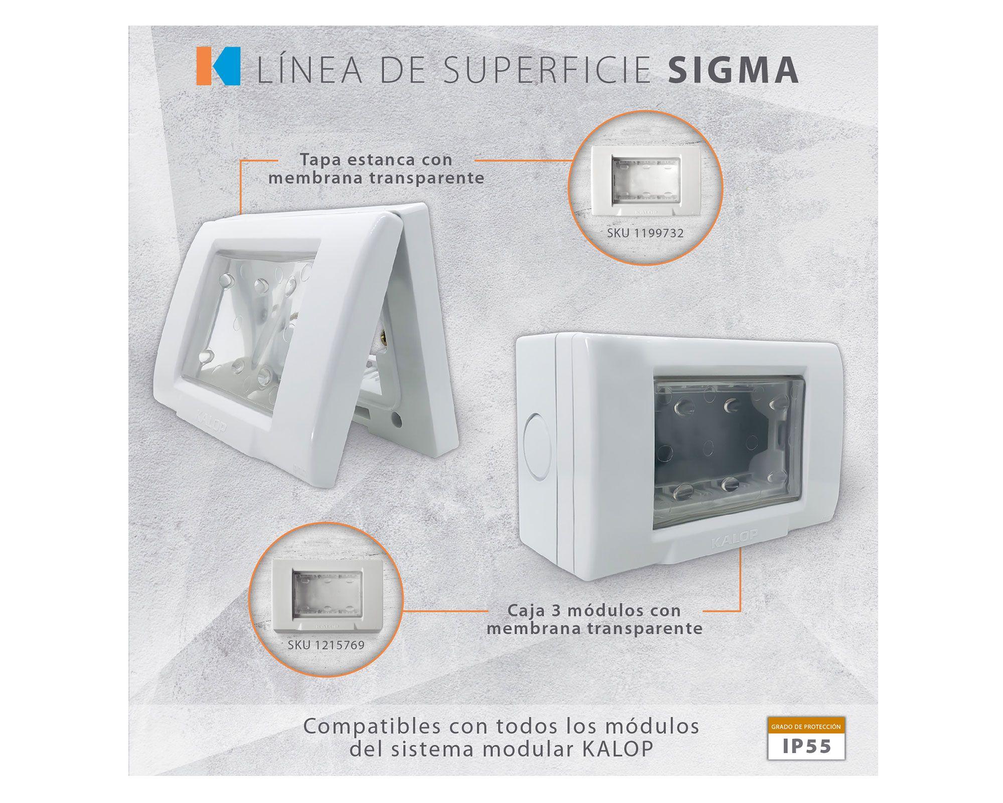 Tapa 3 módulos blanco Kalop-3