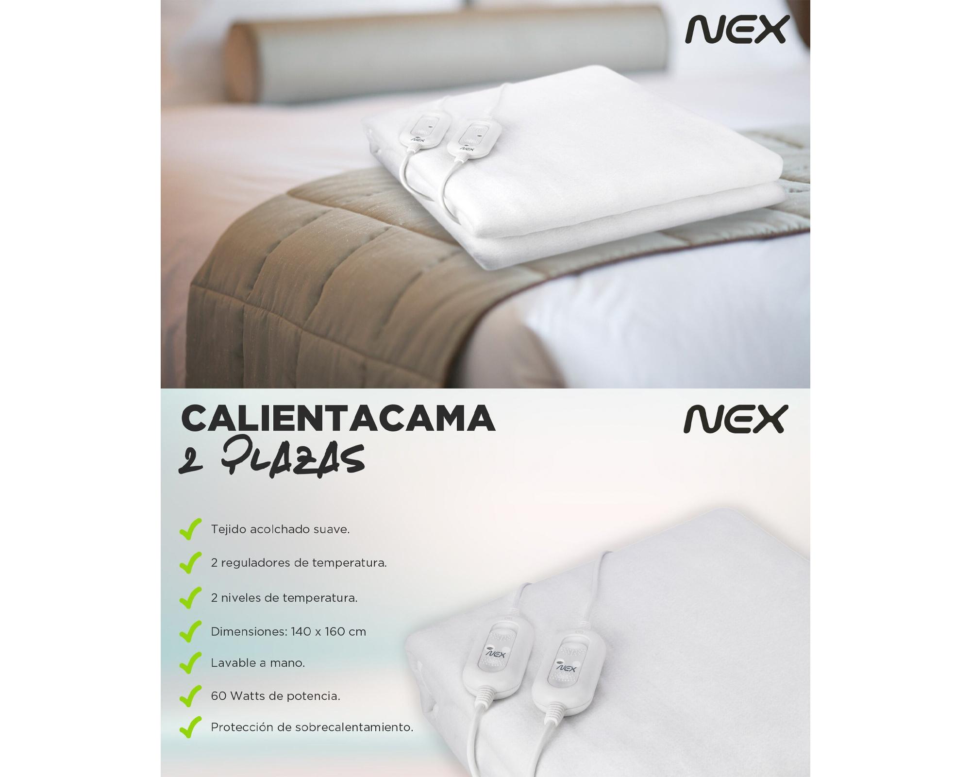 Calientacama 2 plazas 60W CC2504 blanco Nex-2