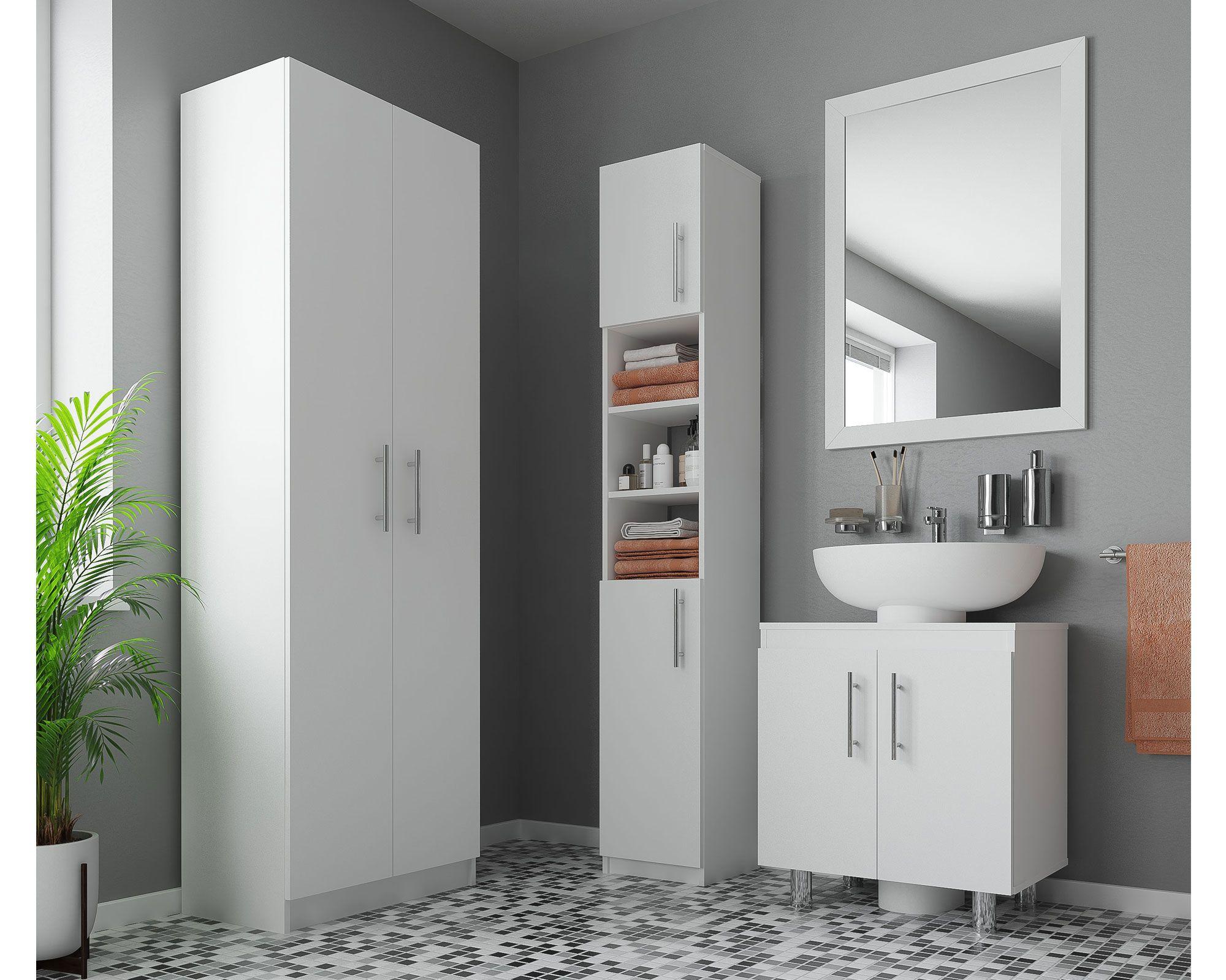 Mueble organizador baño 2 puertas blanco Cic-4
