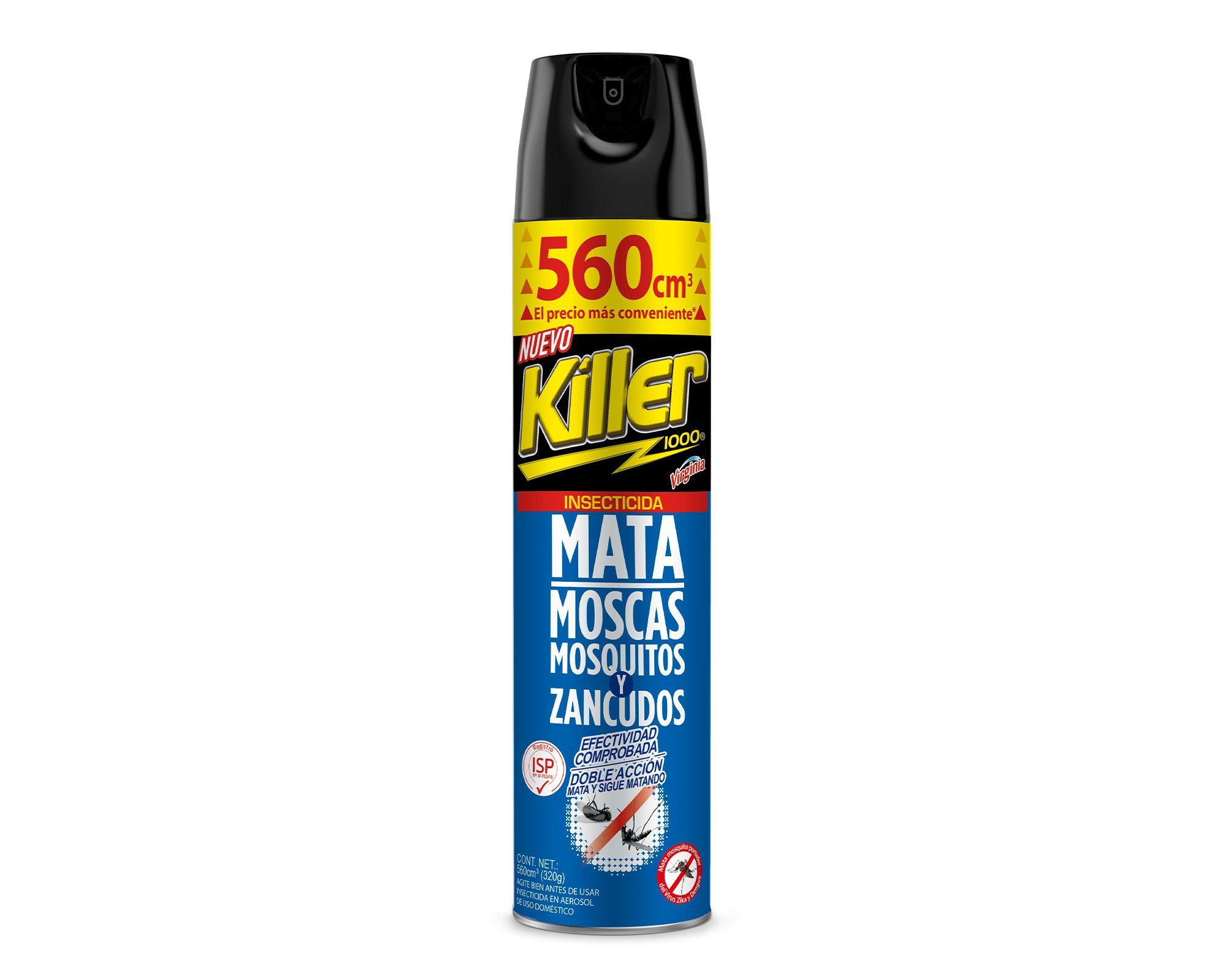Insecticida spray killer mata moscas mosquitos y zancudos 560 cm3 8,5x7 cm azul Killer-0