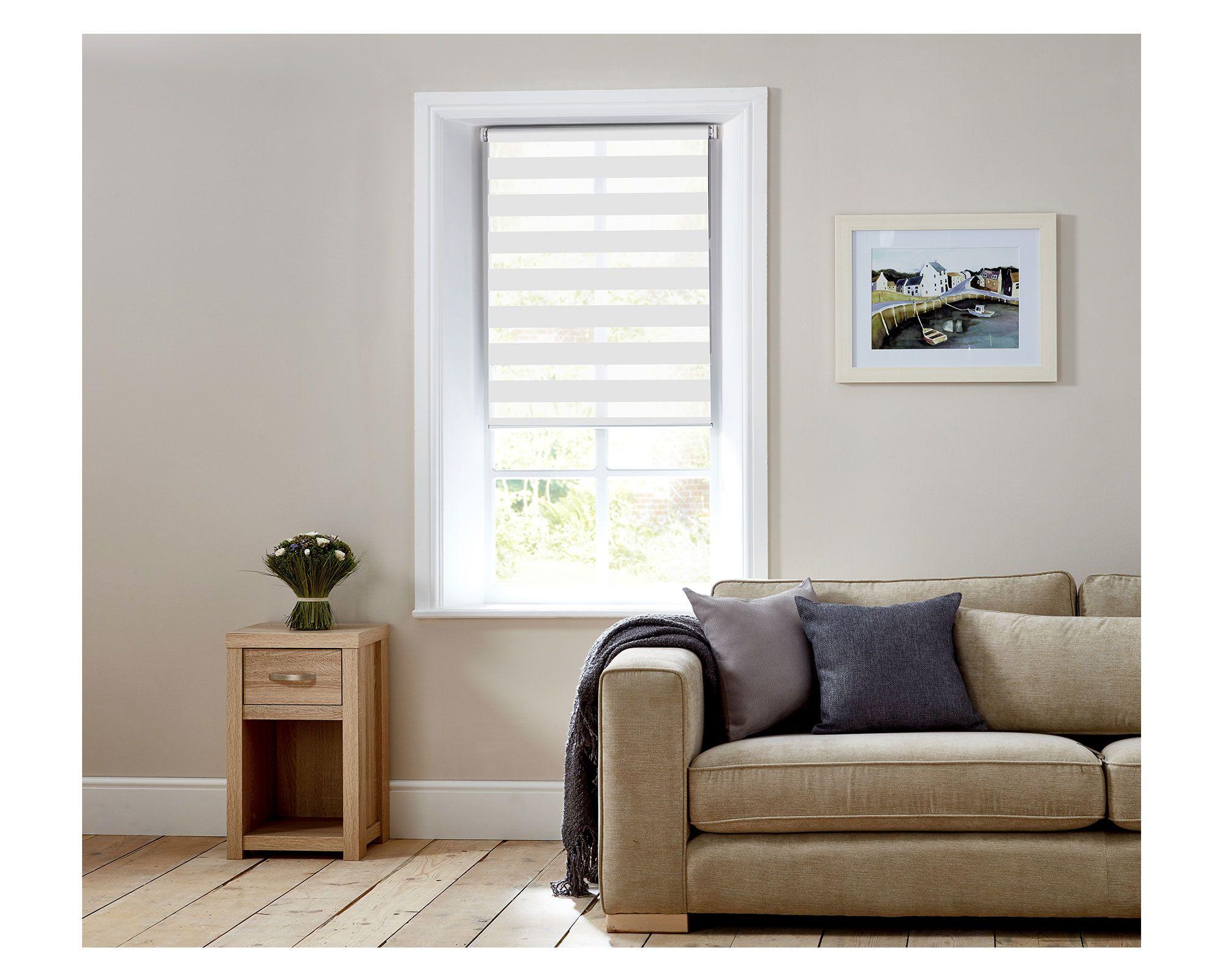 Cortina roller blackout zebra 180x165 cm blanco Cotidiana-0