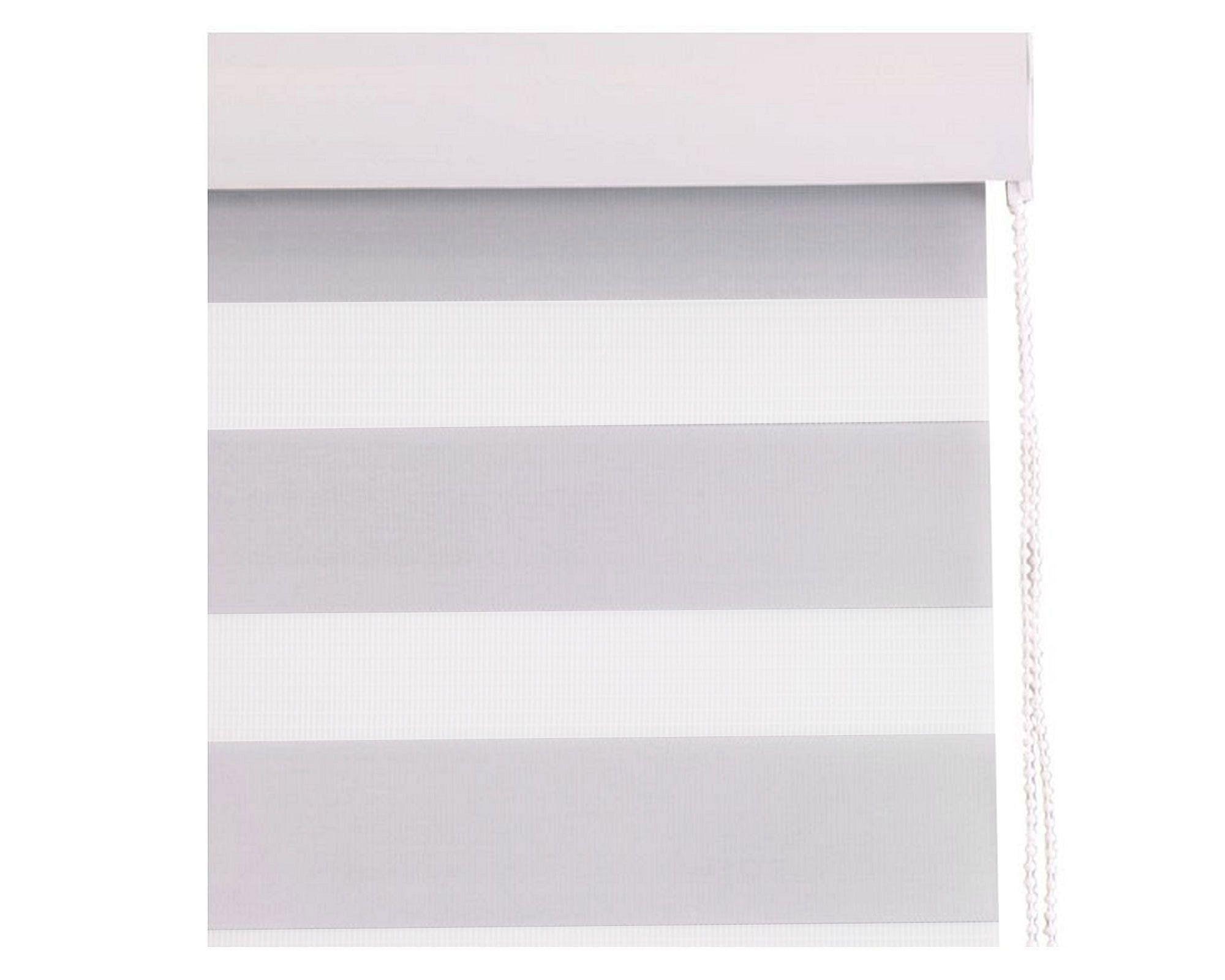 Cortina roller blackout zebra 150x165 cm gris Cotidiana-3
