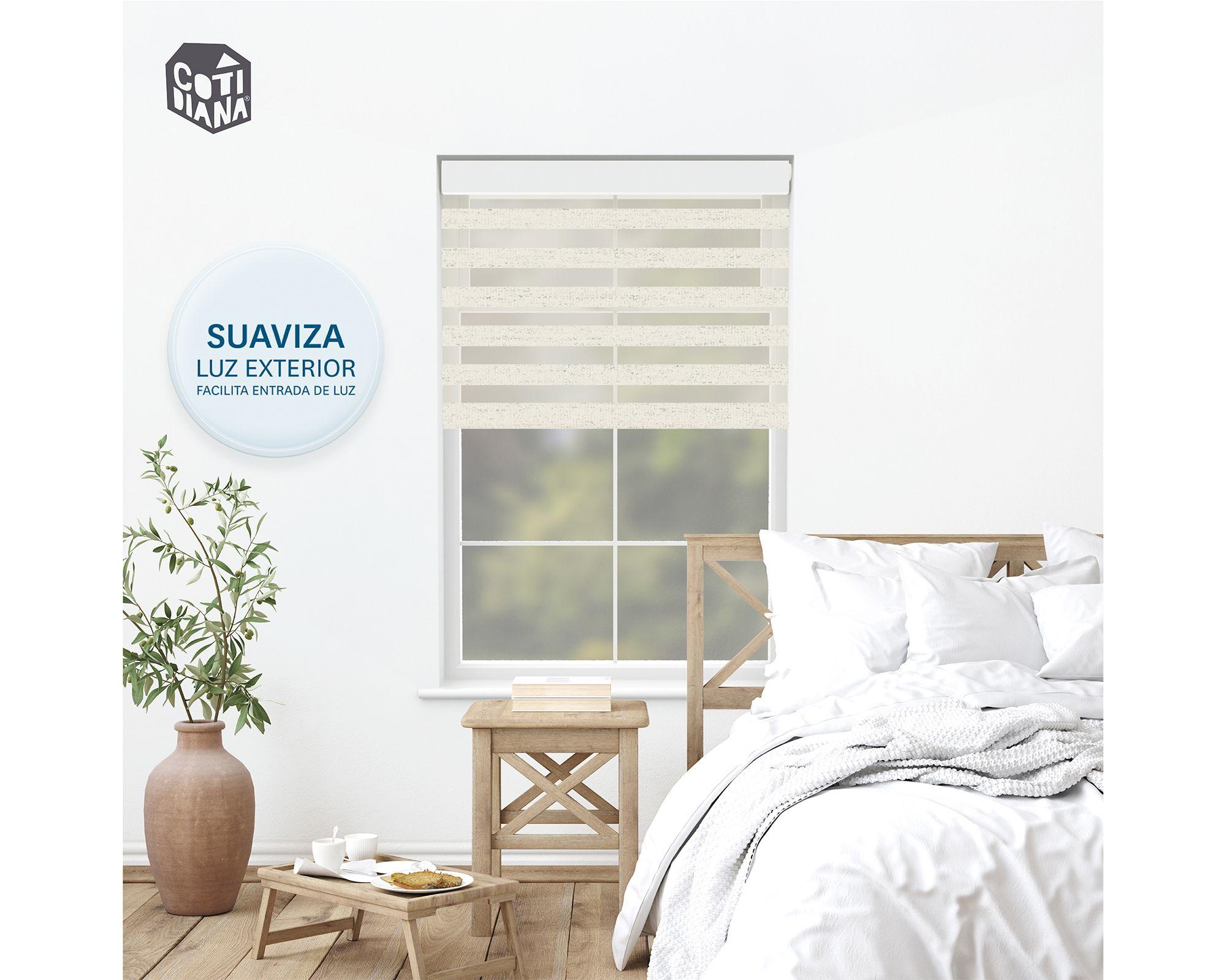 Cortina roller zebra 120x165 cm textura beige Cotidiana-5