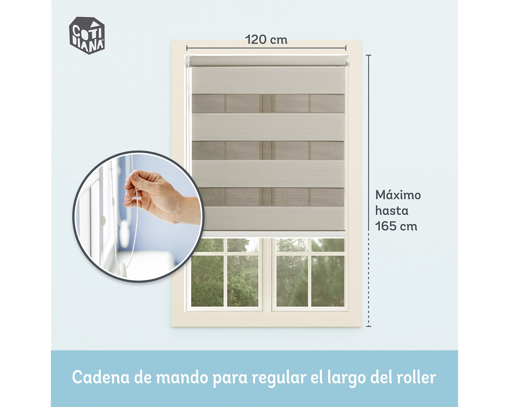 Cortina roller zebra 120x165 cm textura beige Cotidiana-11