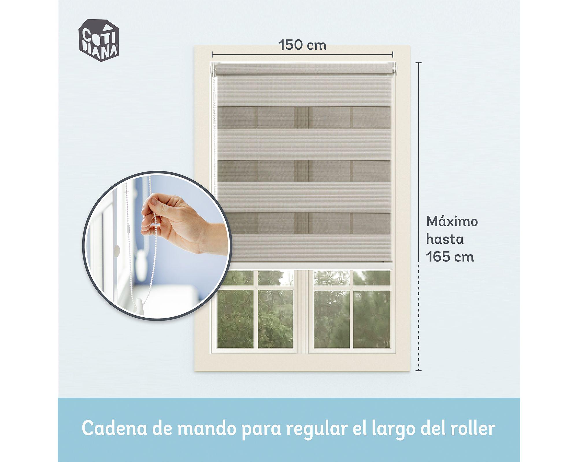 Cortina roller zebra 150x165 cm textura beige Cotidiana-11