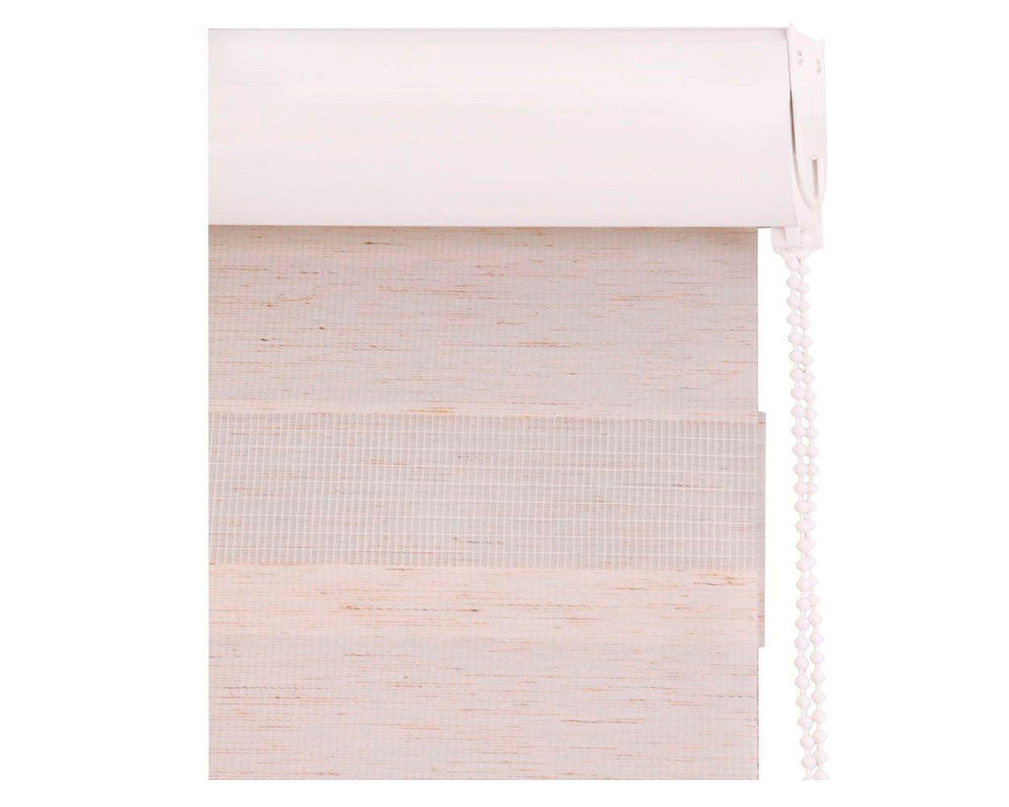Cortina roller zebra 150x165 cm textura beige Cotidiana-4