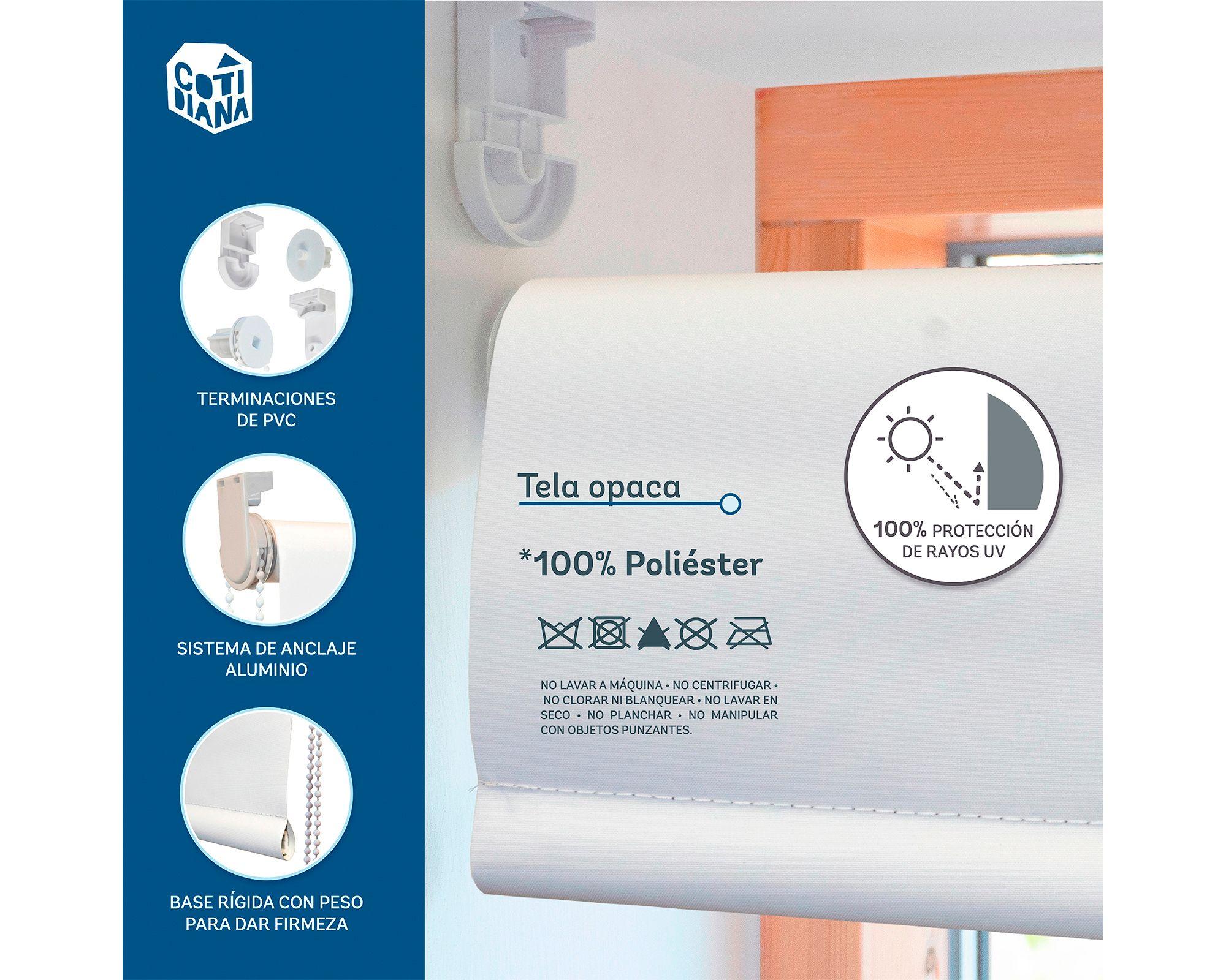 Cortina roller blackout 100x165 cm textura crudo Cotidiana-8