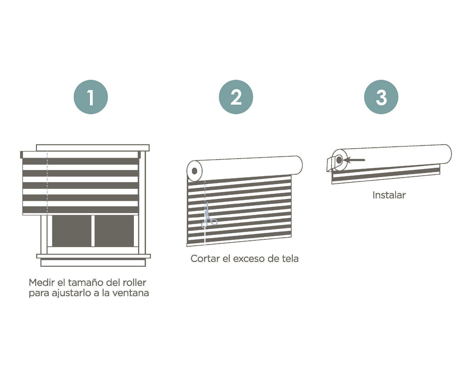 Cortina roller zebra 160x250 cm blanco Cotidiana-6