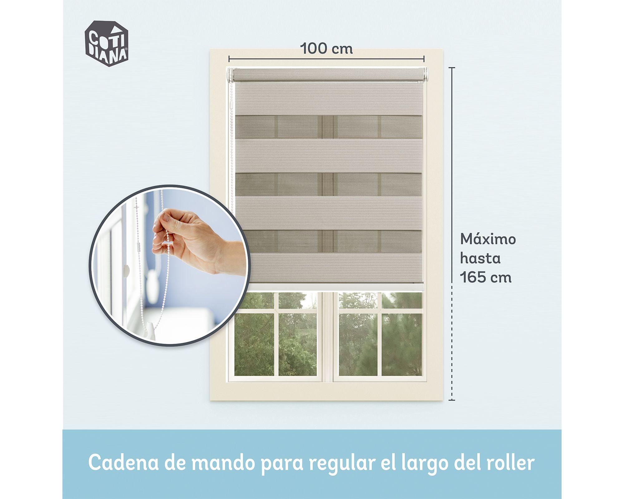 Cortina roller zebra 100x165 cm textura beige Cotidiana-9
