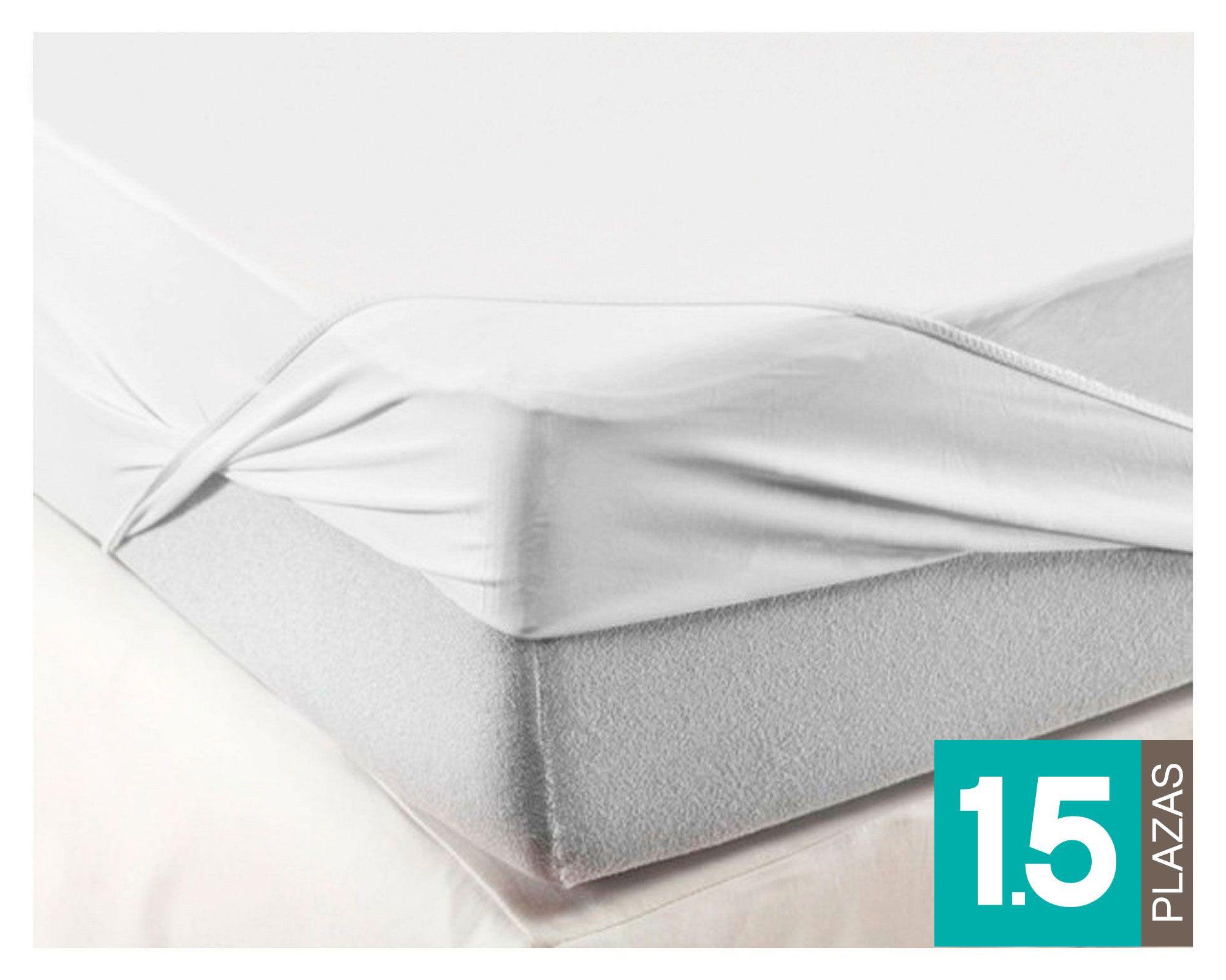 Protector de colchón 1,5 plazas toalla blanco Cotidiana-0