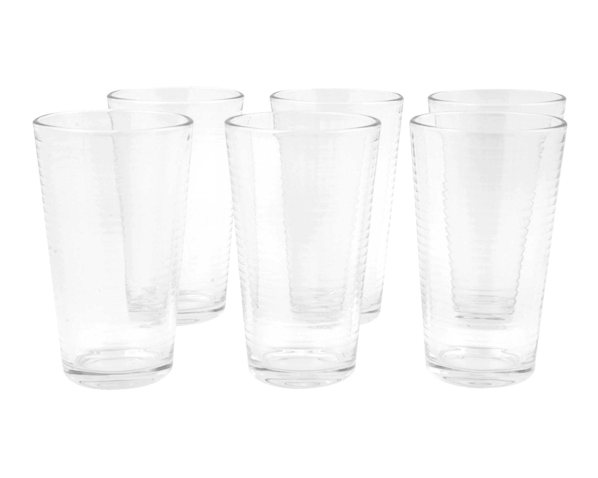 Vaso alto 450 ml Líneas lisas 6 unidades Cotidiana-0
