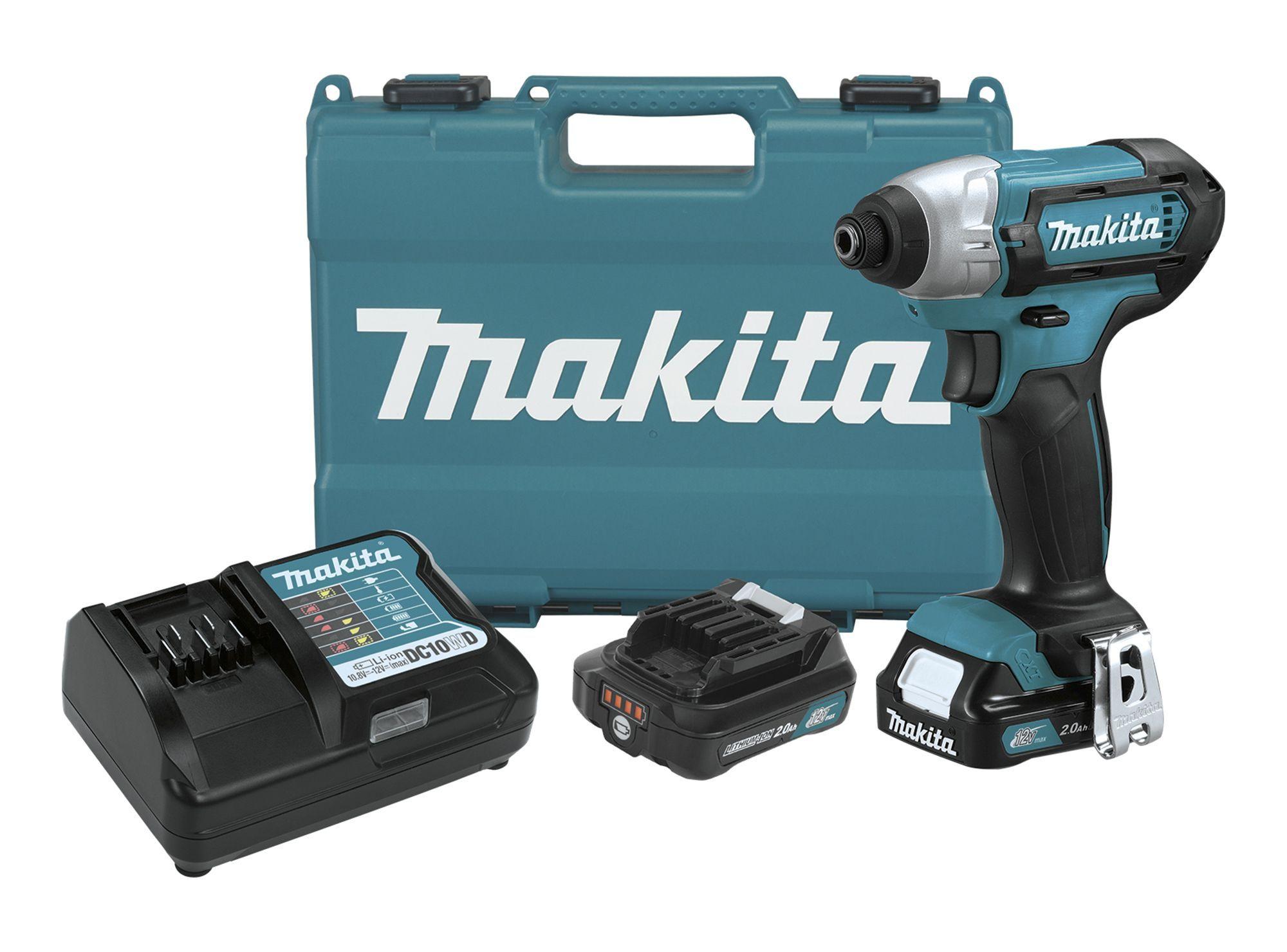 Atornillador impacto + 2 baterías + cargador TD110D verde Makita.-0