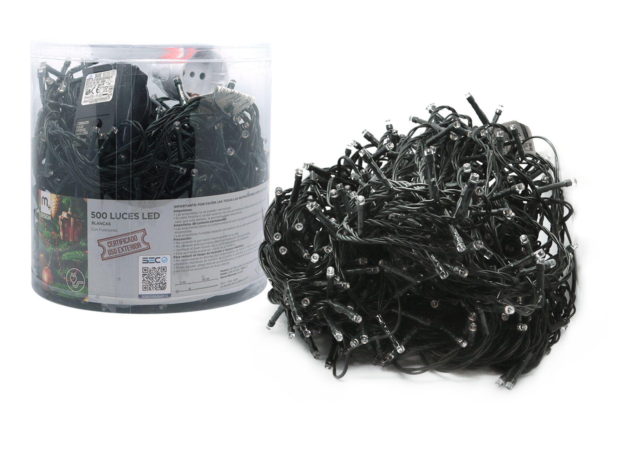 500 Luces de navidad LED blancas con funciones-0