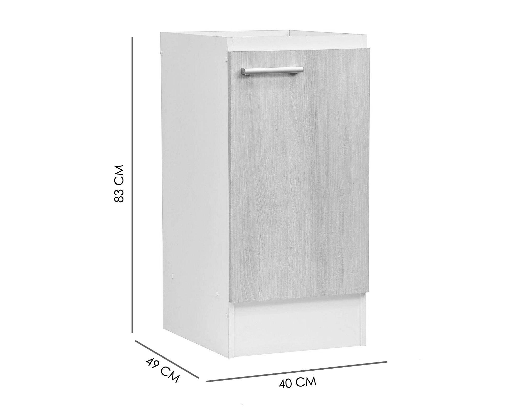 Mueble base 1 puerta banco/ acacia Mobiki-4