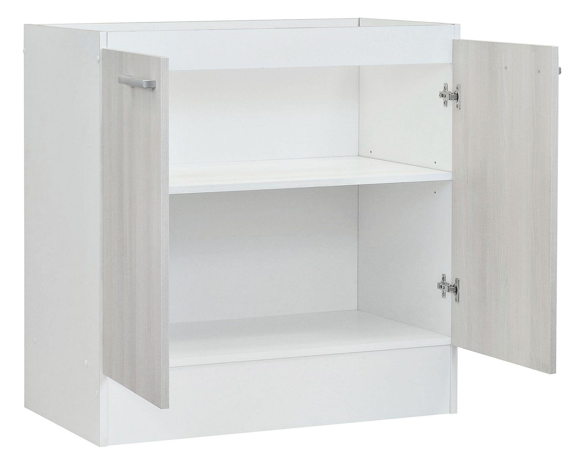 Mueble base 2 puertas blanco/ acacia Mobikit-3