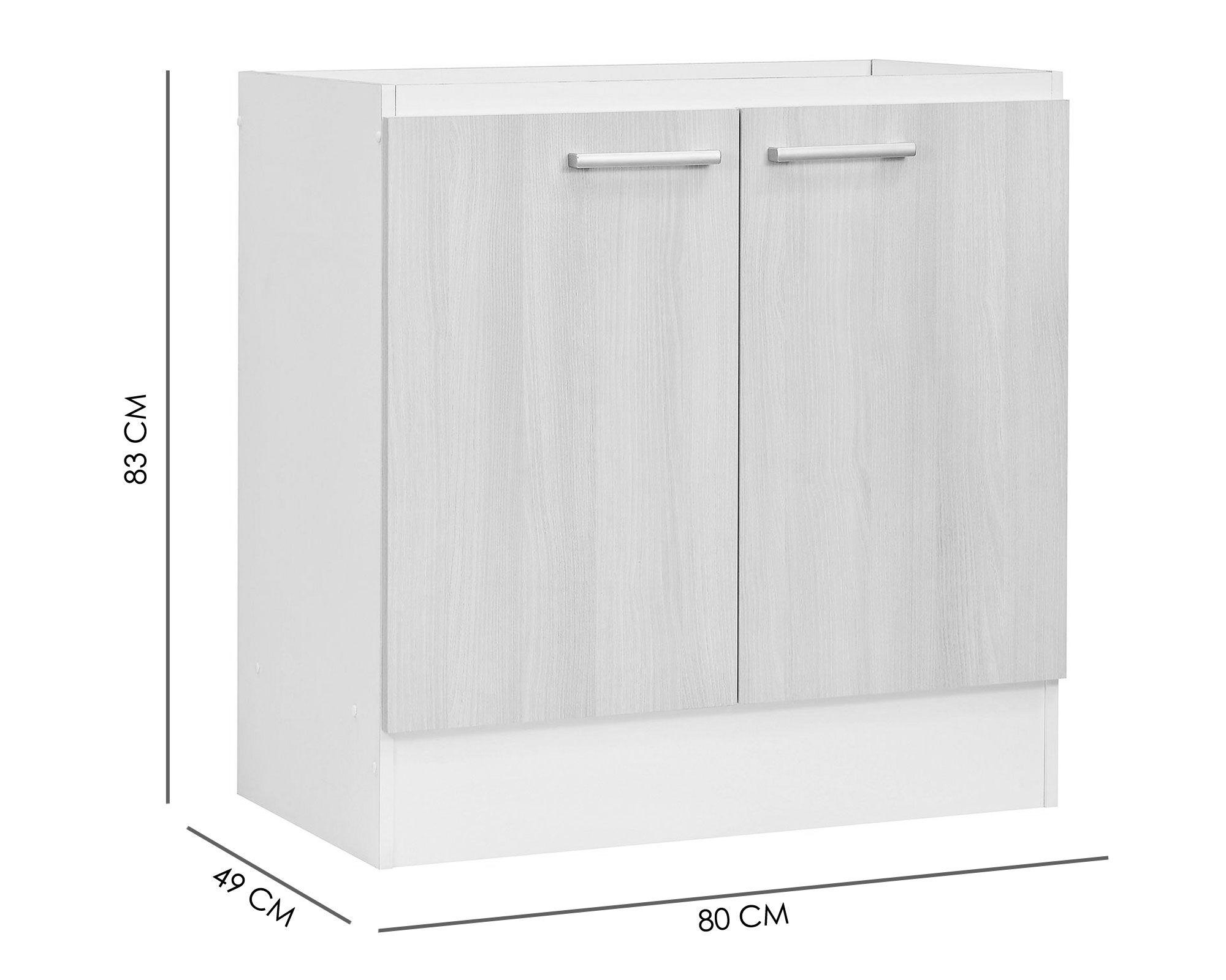 Mueble base 2 puertas blanco/ acacia Mobikit-4