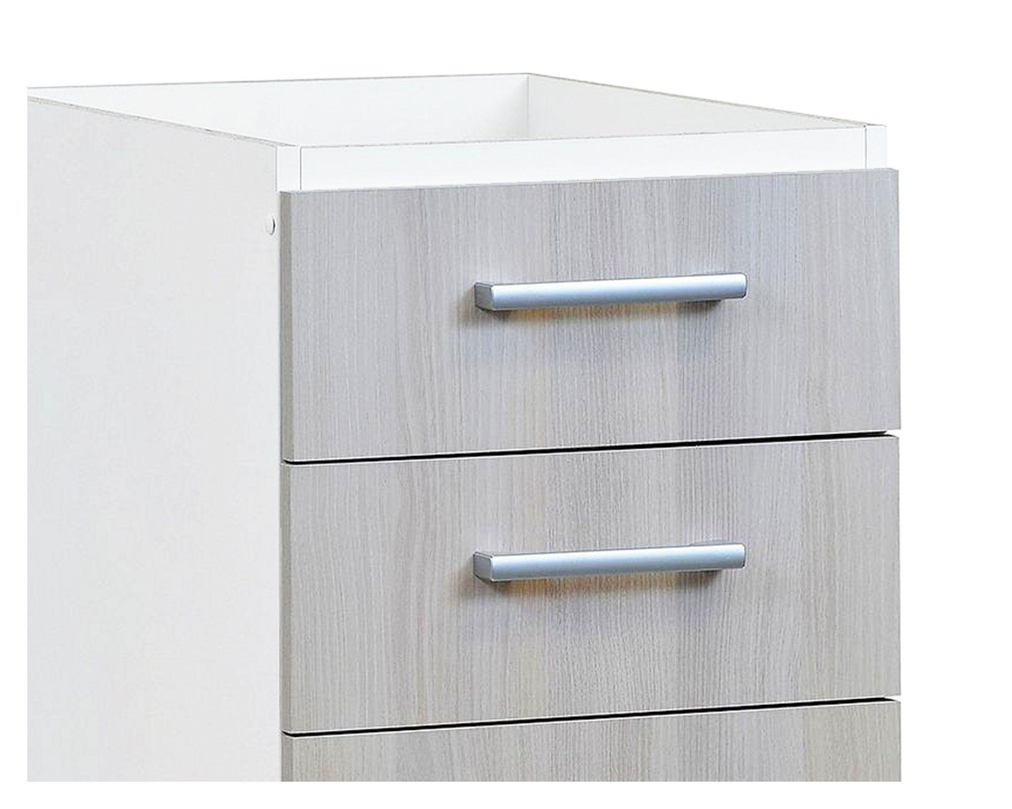 Mueble base lavaplatos 4 cajones blanco/acacia Mobikit-2