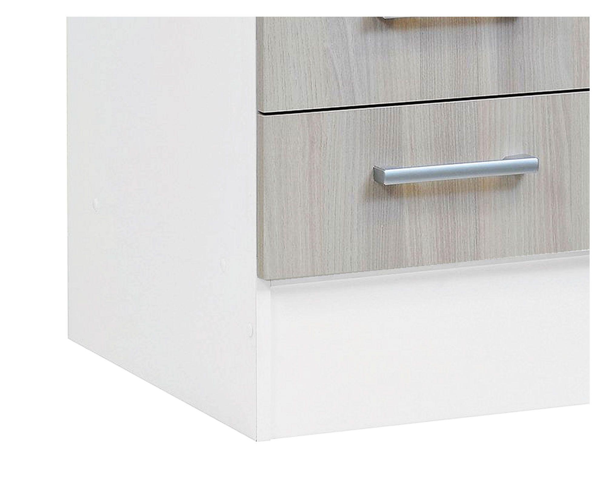 Mueble base lavaplatos 4 cajones blanco/acacia Mobikit-3