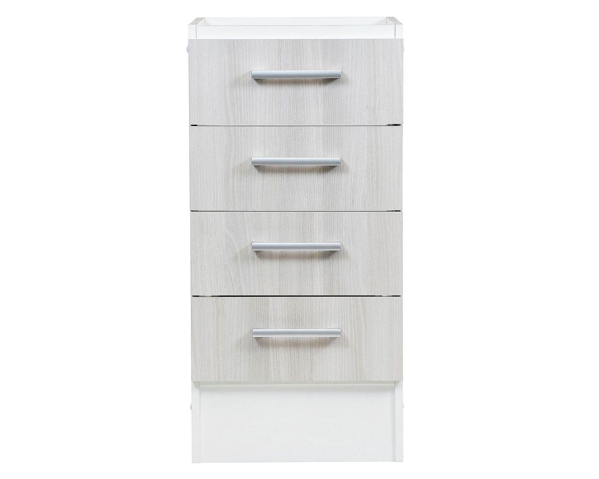 Mueble base lavaplatos 4 cajones blanco/acacia Mobikit-0