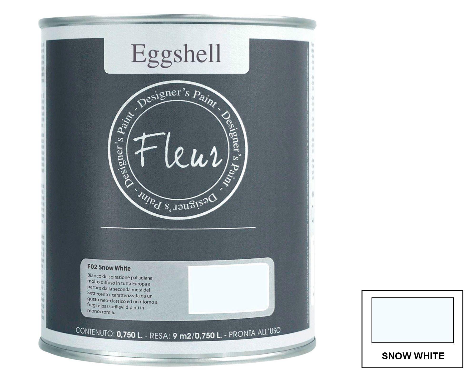 Pintura 750 ml Eggshell snow white semi satín Fleur-2