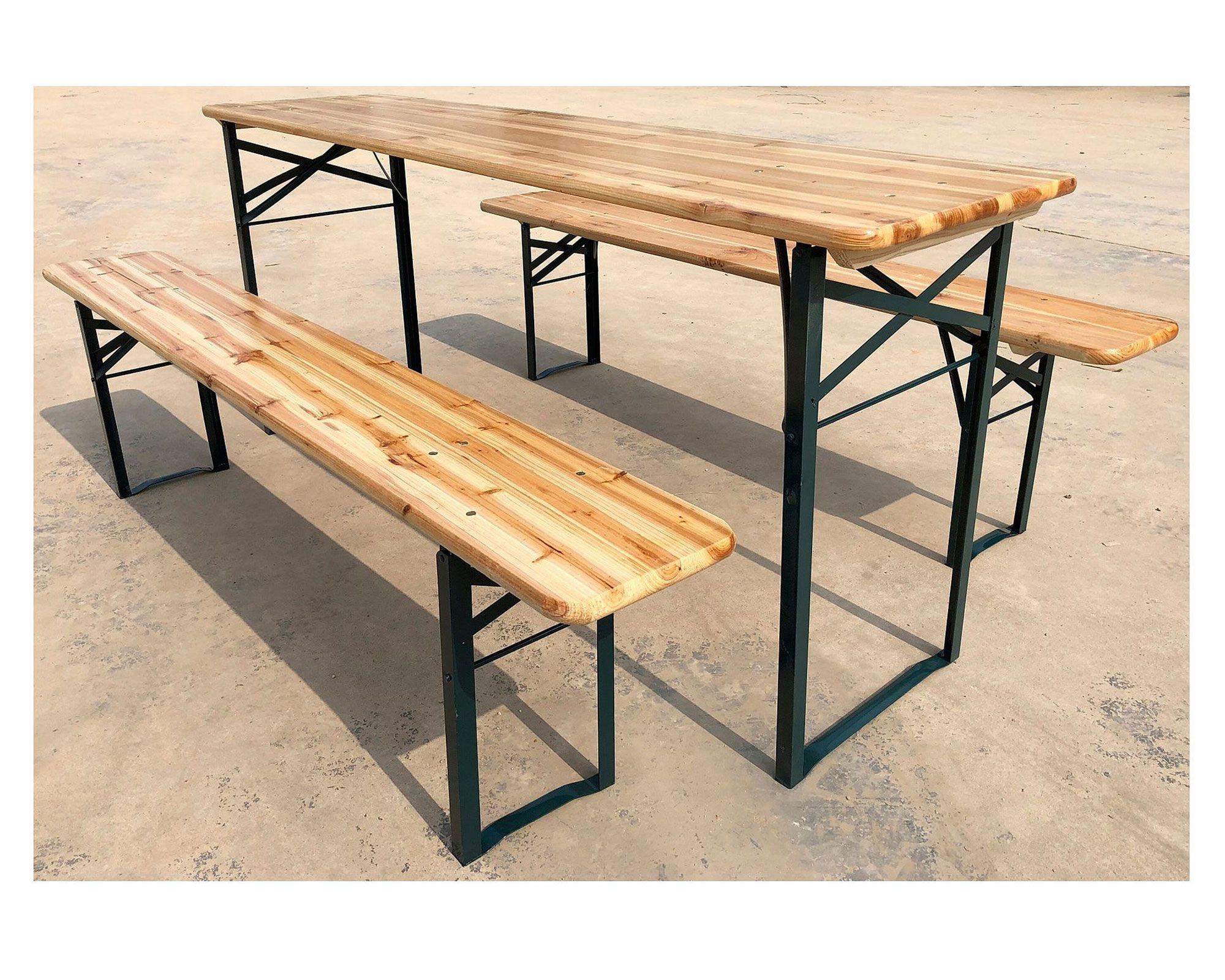 Set terraza mesa + 2 bancas Beer Outzen-3