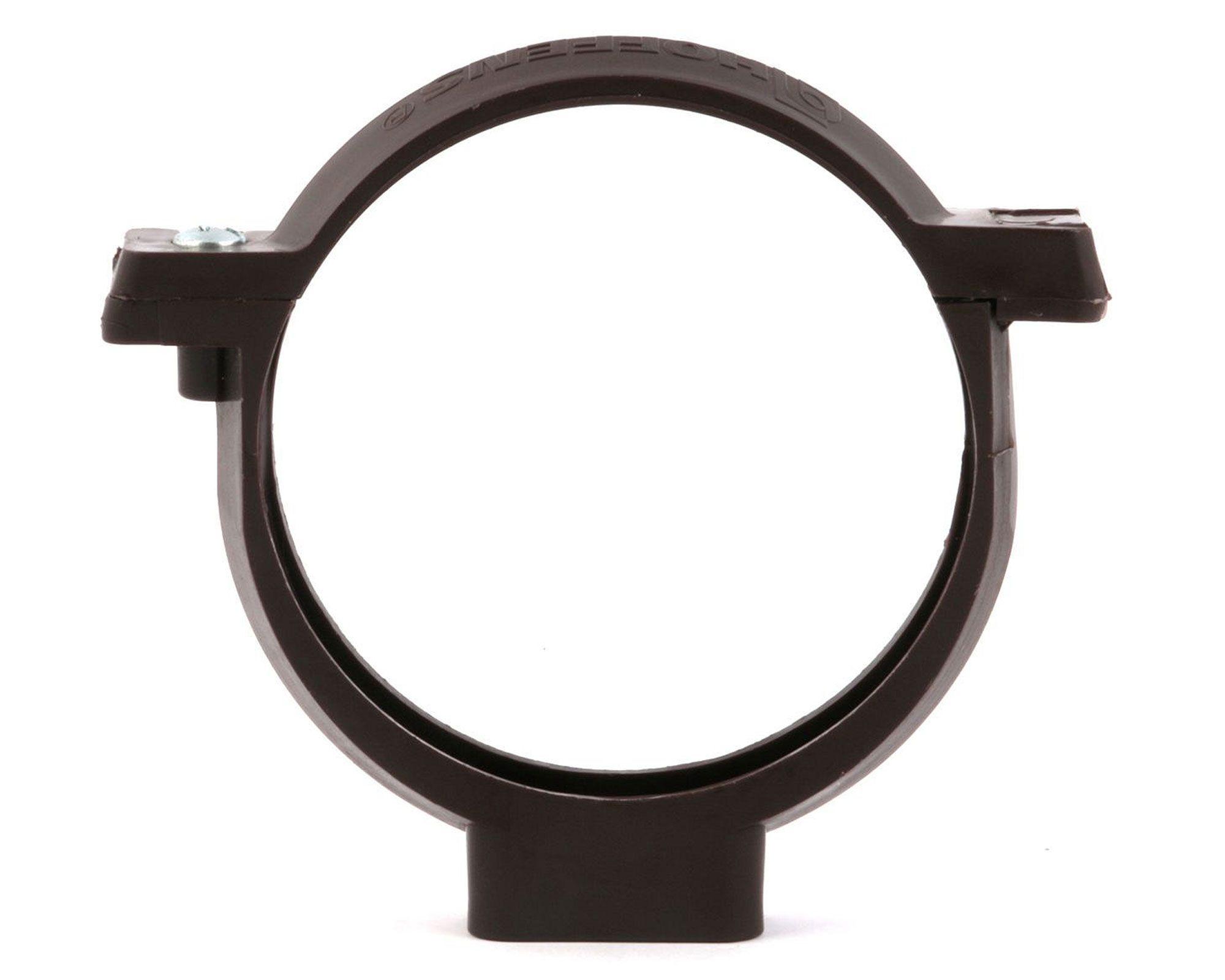Abrazadera tubo de bajada PVC café-4