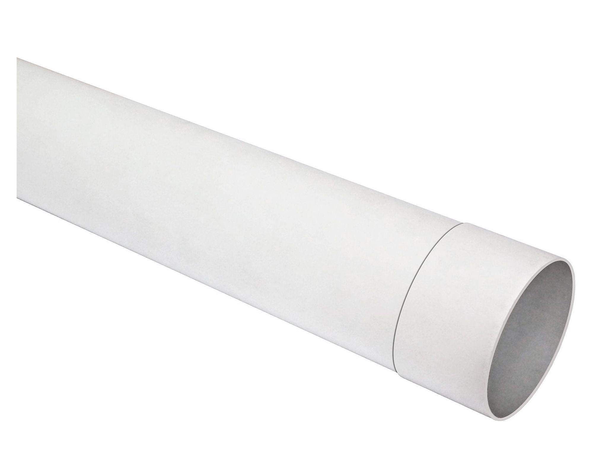 Tubo bajada canaleta 3 m PVC blanco-0