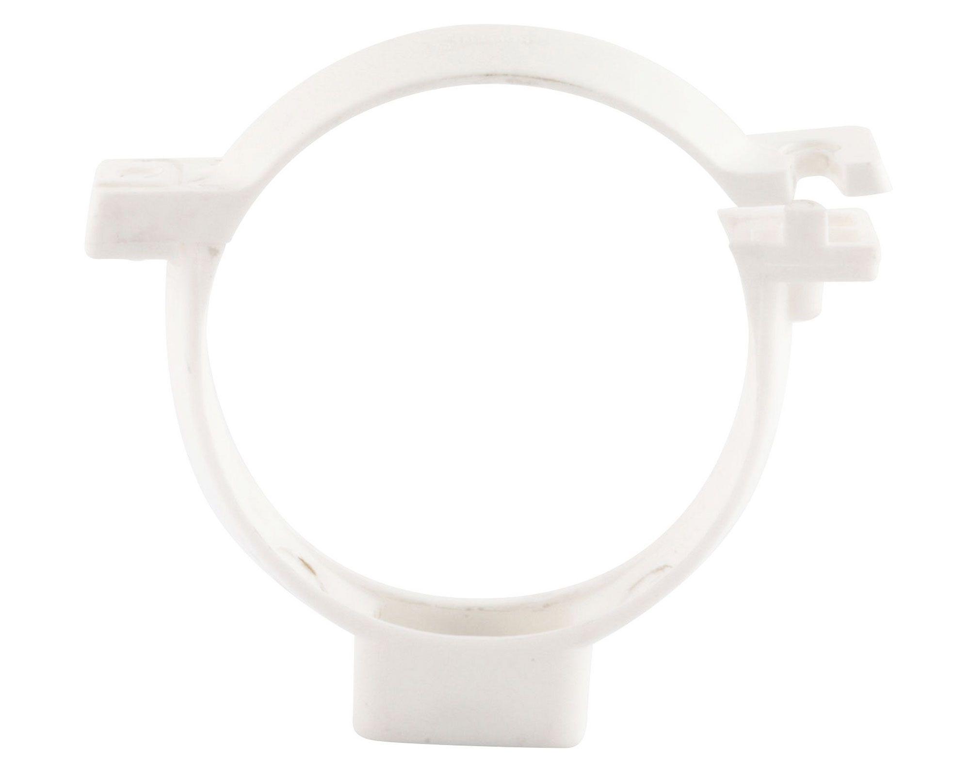 Abrazadera tubo de bajada PVC blanco-0