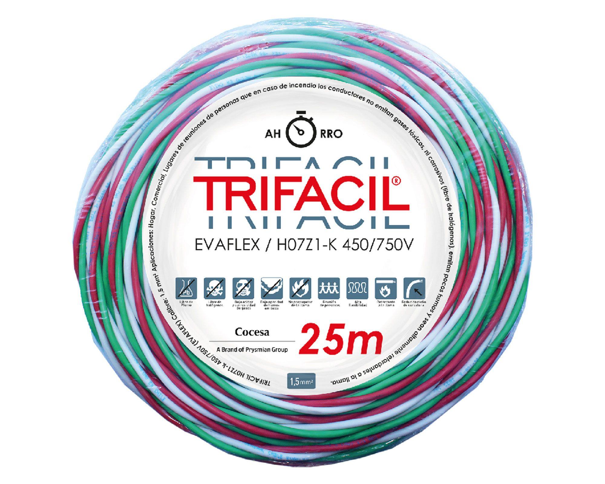 Cable trifácil evaflex 2,5 mm 25 m Cocesa-0